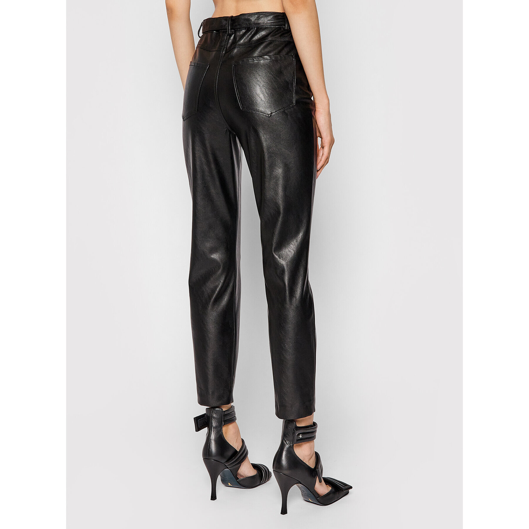 Pinko Pantaloni din imitație de piele Susan 15 1G16WU 7105 Negru Skinny Fit - Pled.ro