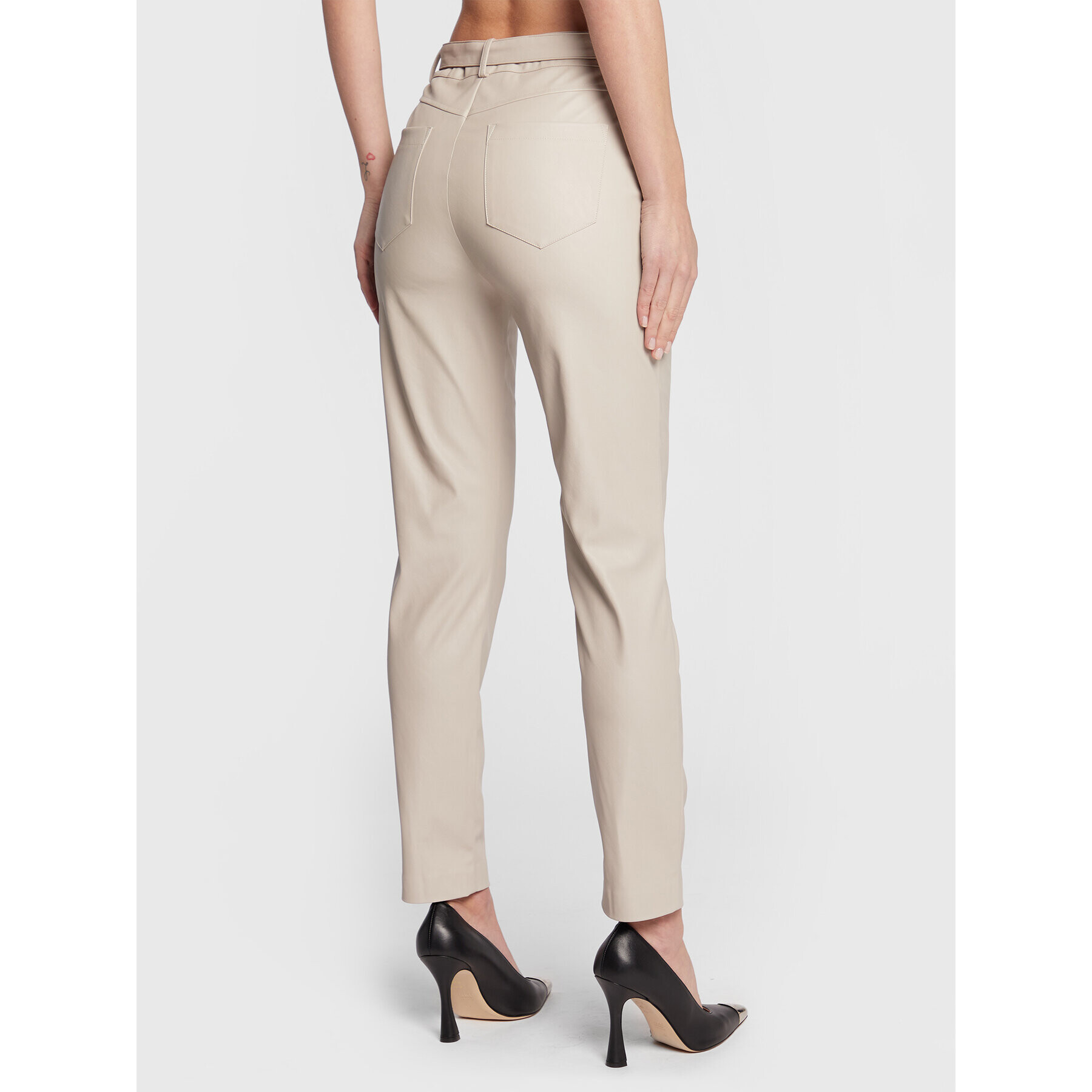 Pinko Pantaloni din imitație de piele Susan 36 1G17XE 7105 Gri Skinny Fit - Pled.ro