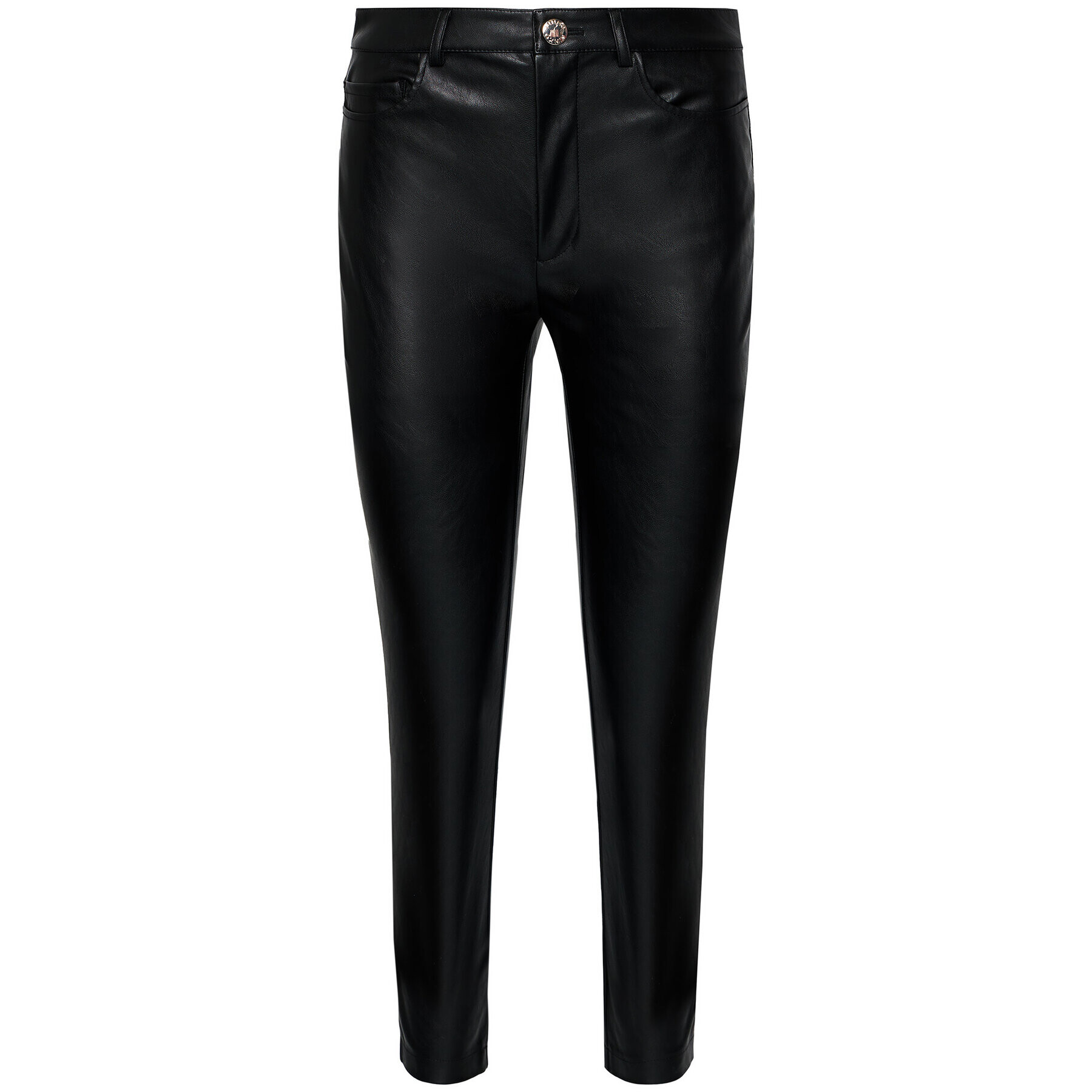 Pinko Pantaloni din imitație de piele Susan PE 21 BLK01 1G15ZV 7105 Negru Slim Fit - Pled.ro