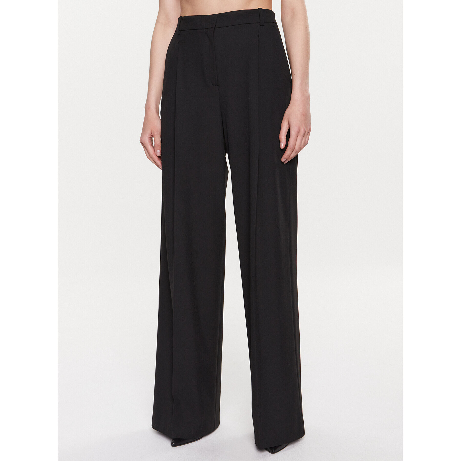 Pinko Pantaloni din material 100157 A0HO Negru Relaxed Fit - Pled.ro