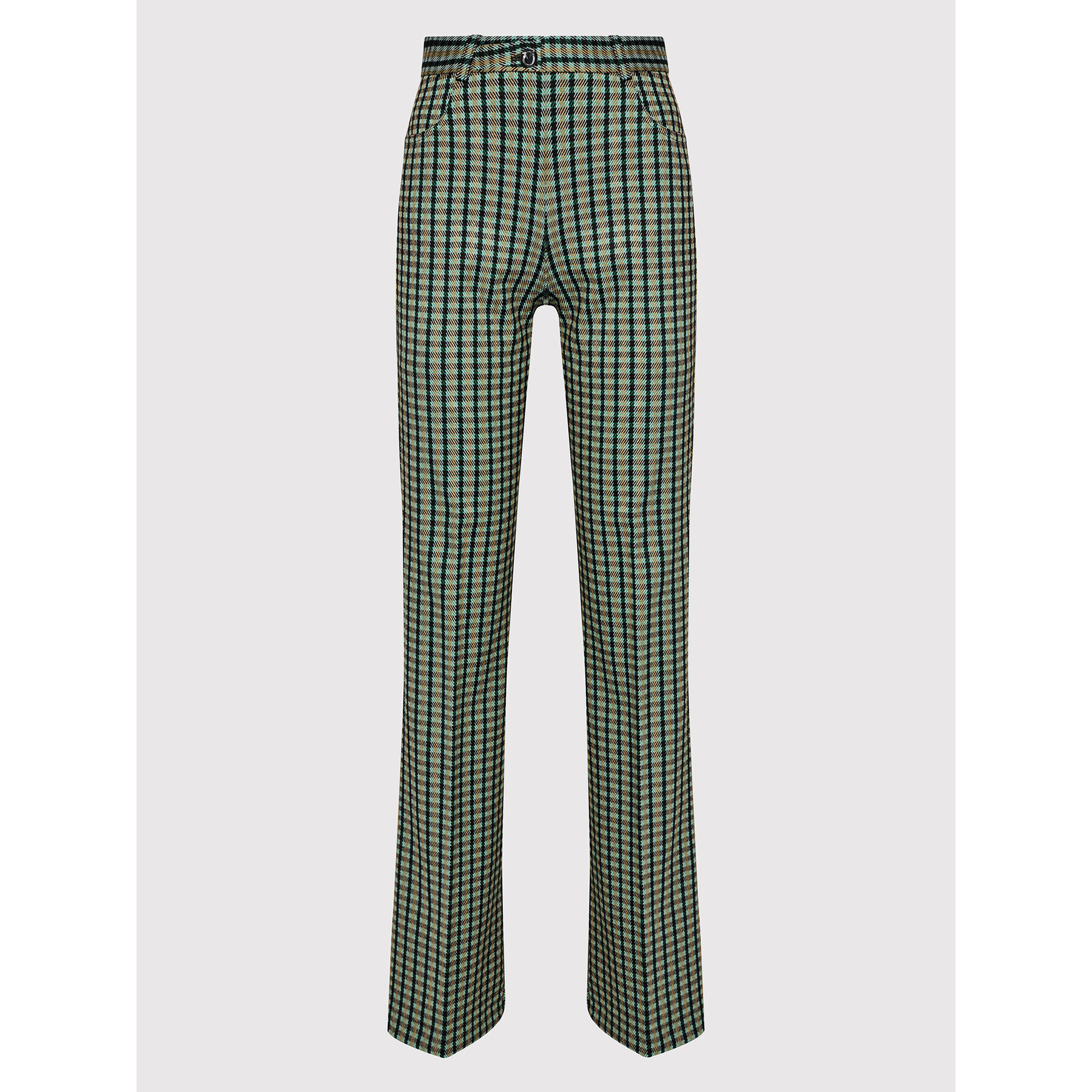 Pinko Pantaloni din material Abha 20212 BLK01 1G16RS 8522 Verde Regular Fit - Pled.ro