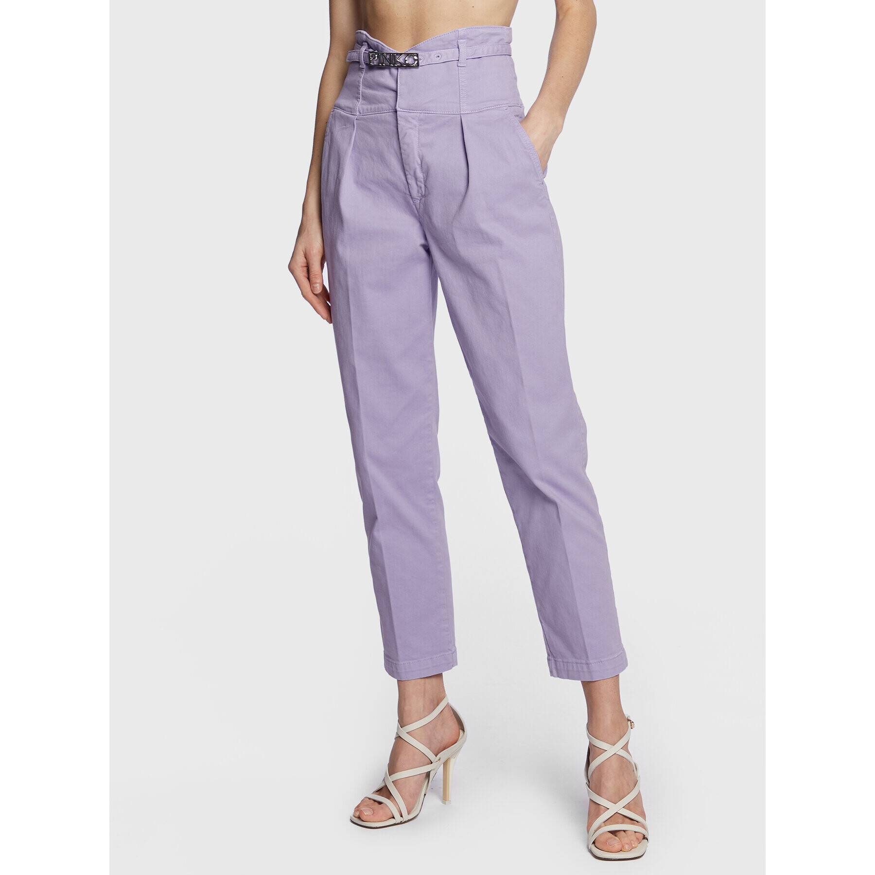 Pinko Pantaloni din material Ariel 100225 A0G7 Violet Slim Fit - Pled.ro