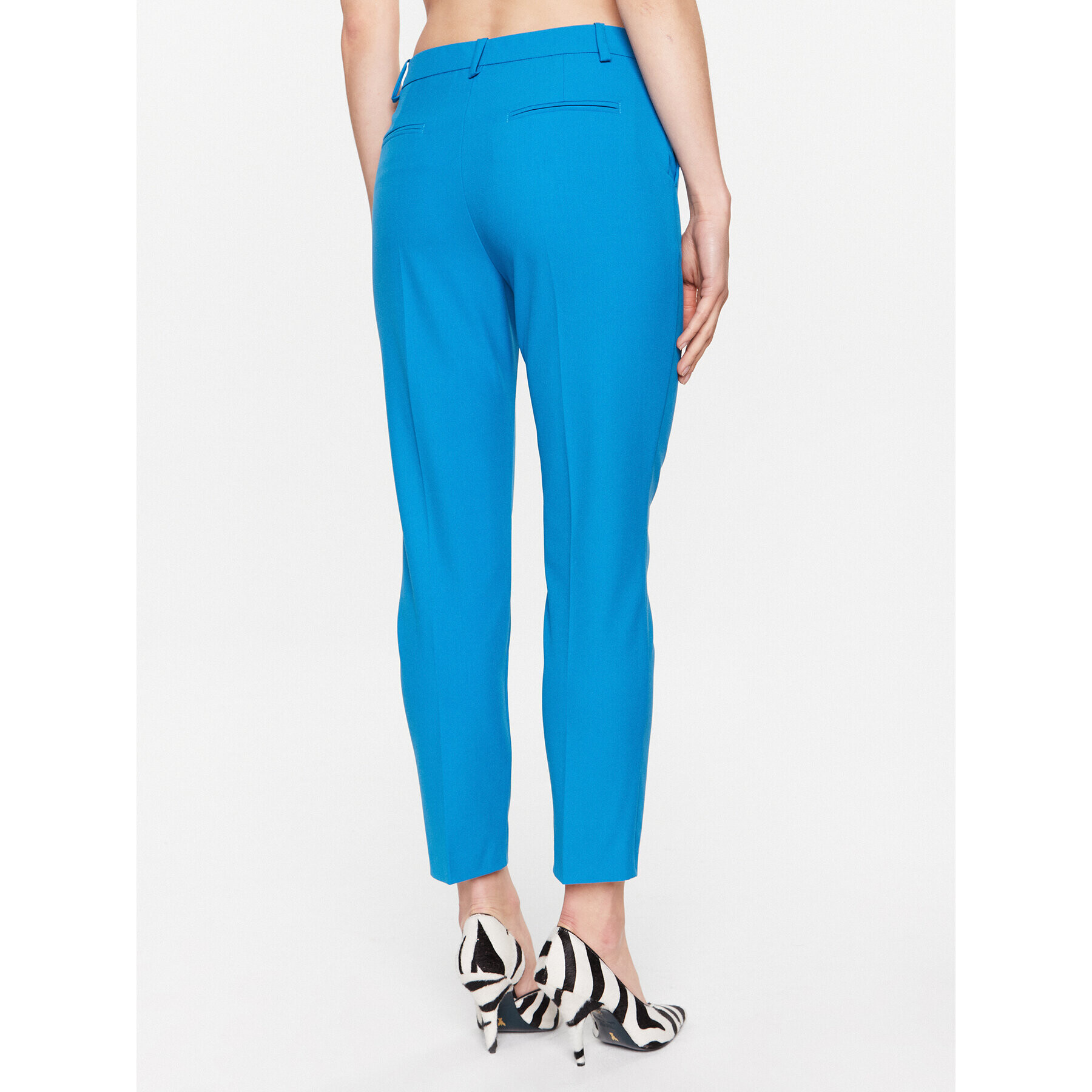 Pinko Pantaloni din material Bello 100155 A0HO Albastru Cropped Fit - Pled.ro