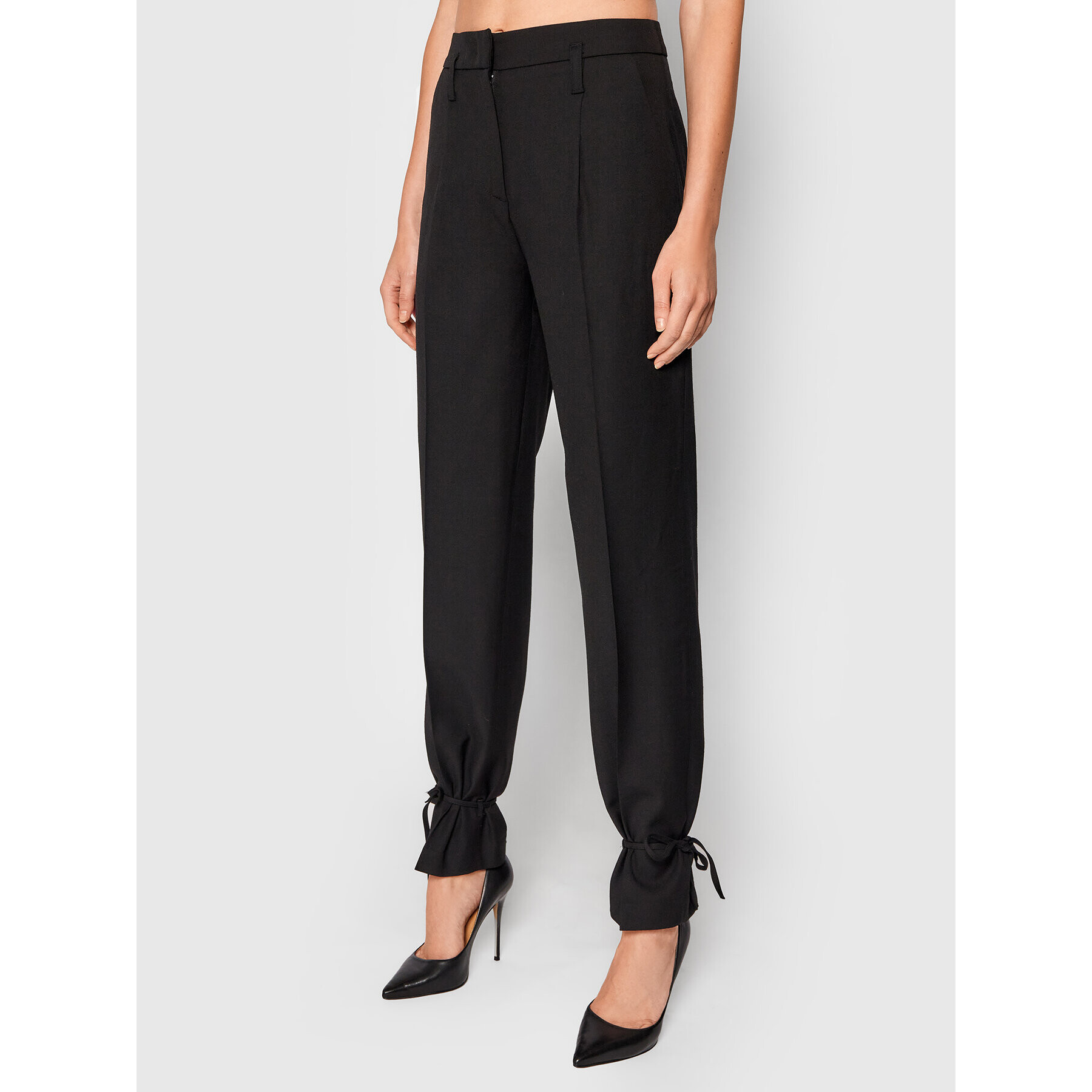 Pinko Pantaloni din material Fleet 20212 BLK01 1G16MB Y7DZ Negru Regular Fit - Pled.ro