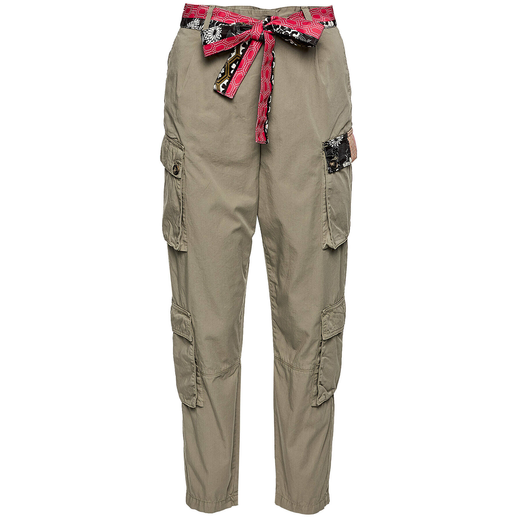 Pinko Pantaloni din material Ink Sarouel PE 20PBK2 1B14EN Y67H Verde Regular Fit - Pled.ro