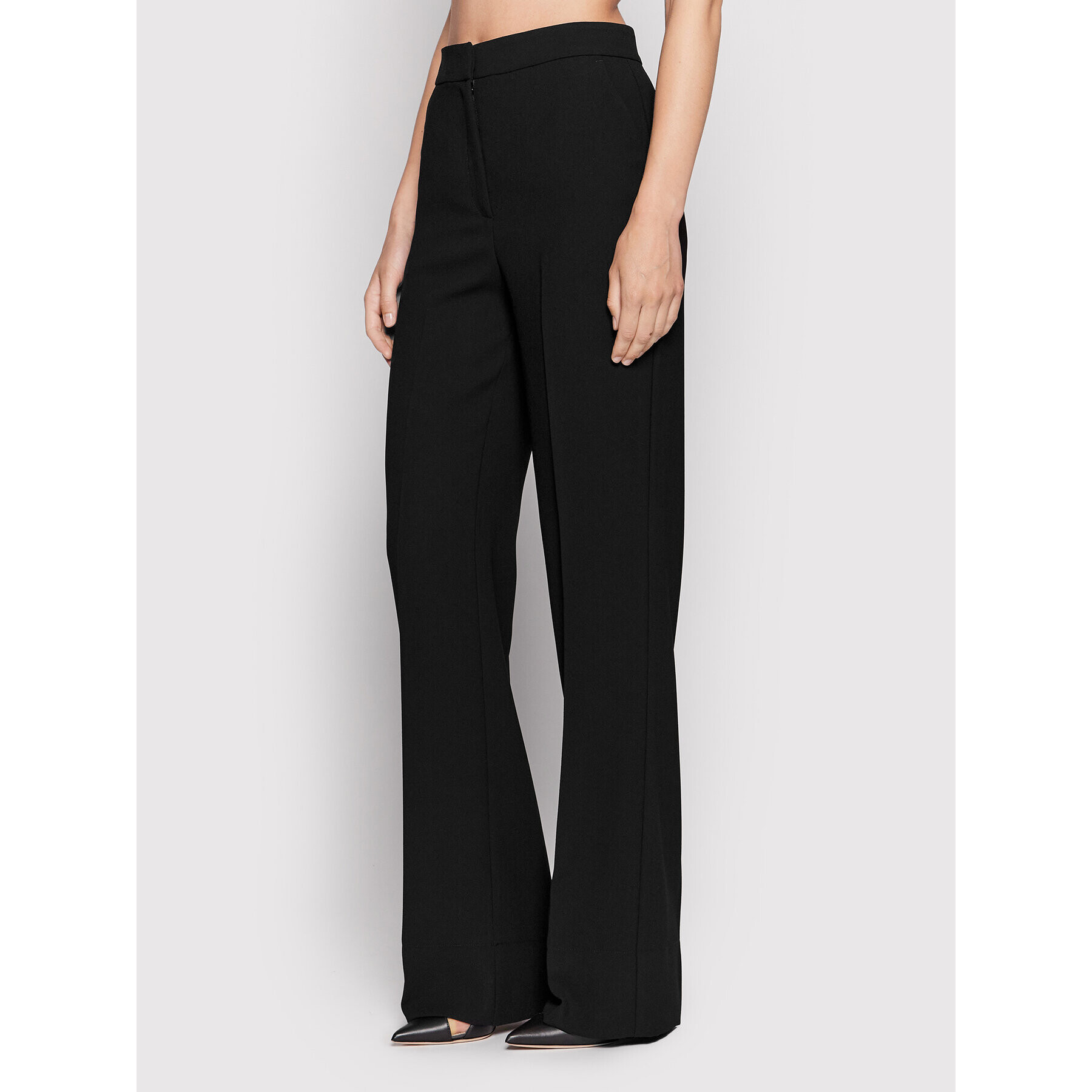 Pinko Pantaloni din material Litchi 1N13HU 4575 Negru Flare Fit - Pled.ro