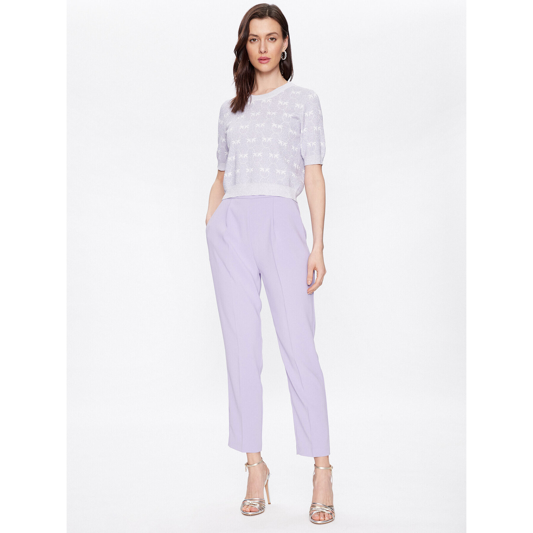 Pinko Pantaloni din material Natalia 100052 7624 Violet Regular Fit - Pled.ro