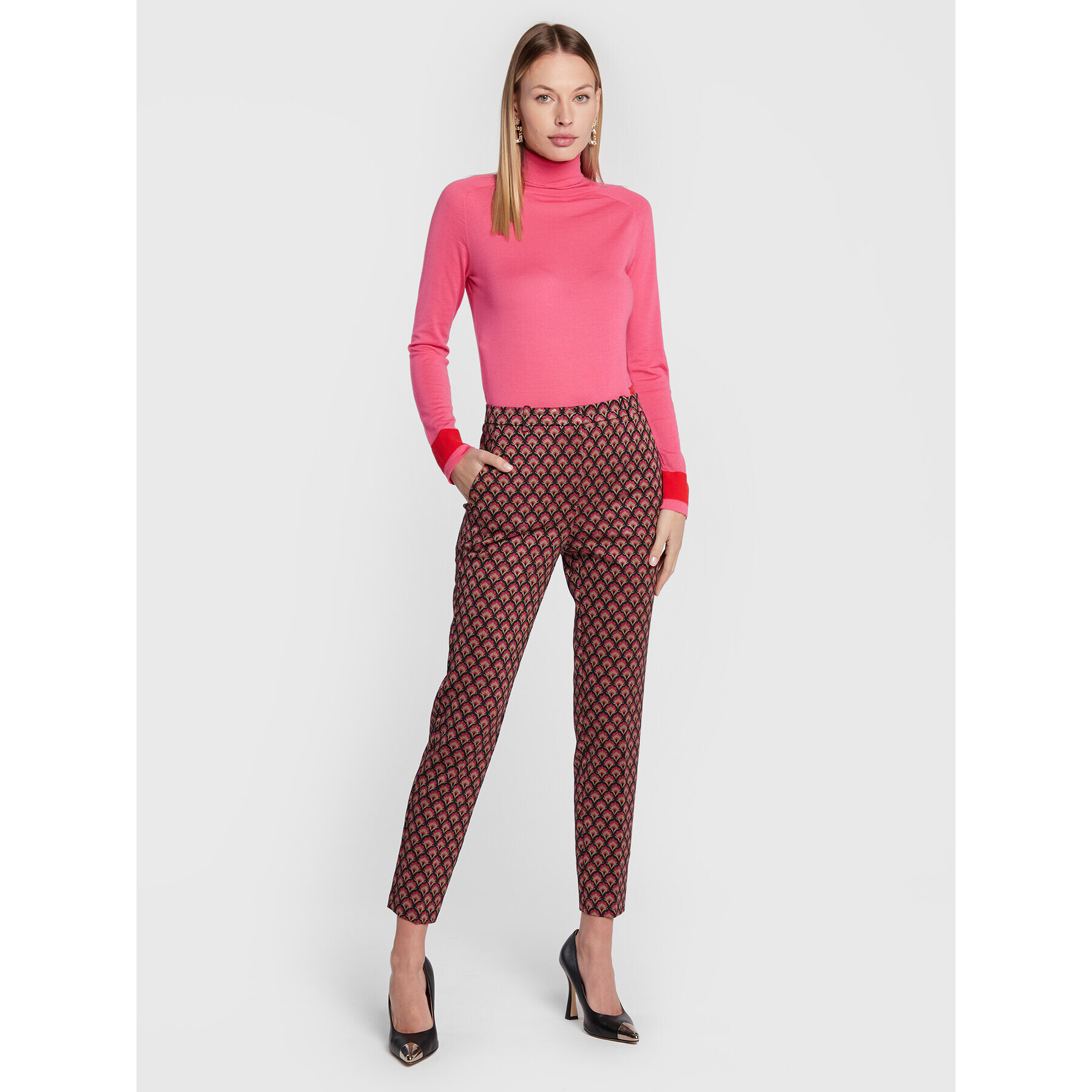 Pinko Pantaloni din material Pauline 1 1G187B A048 Colorat Slim Fit - Pled.ro