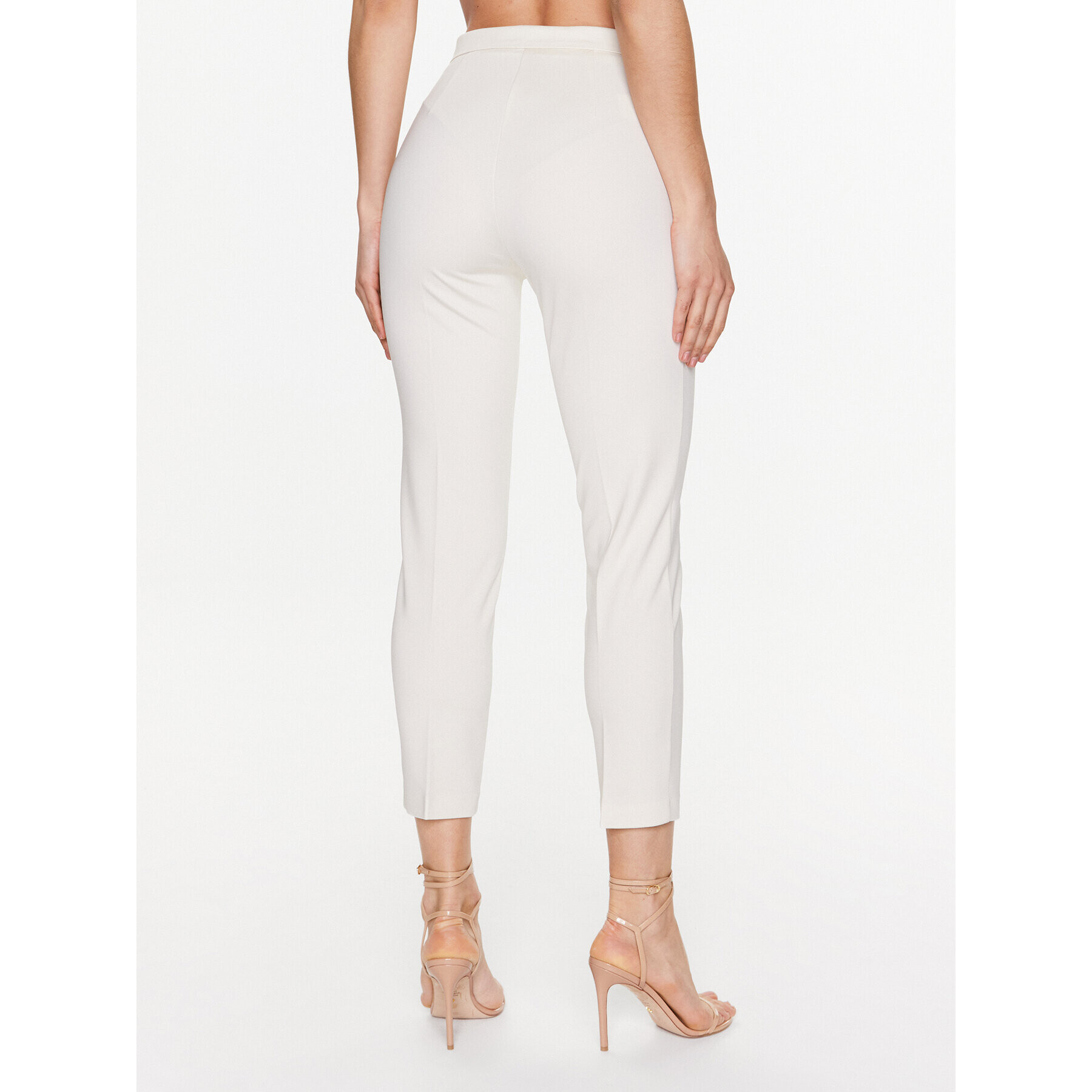 Pinko Pantaloni din material Perfetto 100152 A0HM Écru Regular Fit - Pled.ro