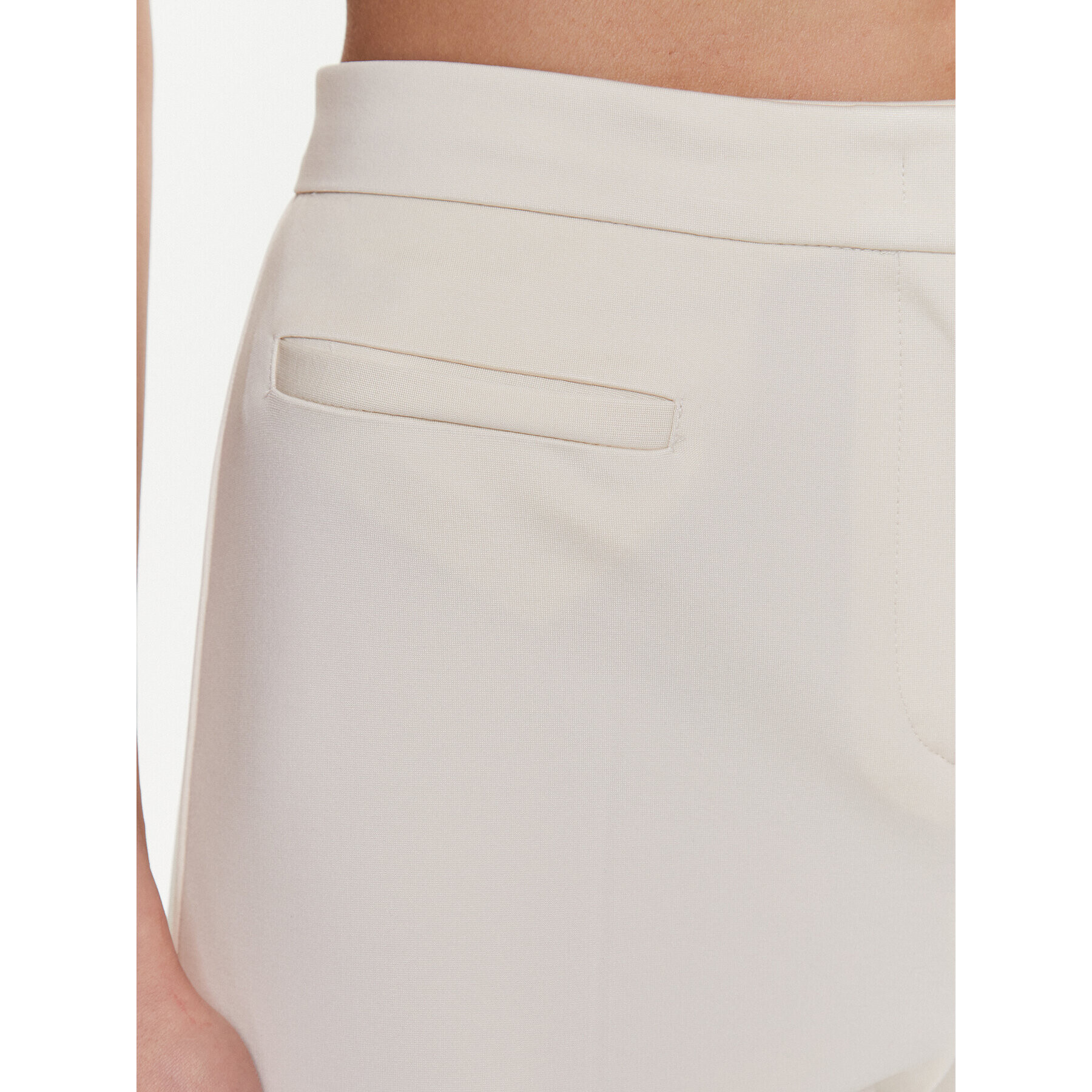 Pinko Pantaloni din material Perfetto 100152 A0HM Écru Regular Fit - Pled.ro