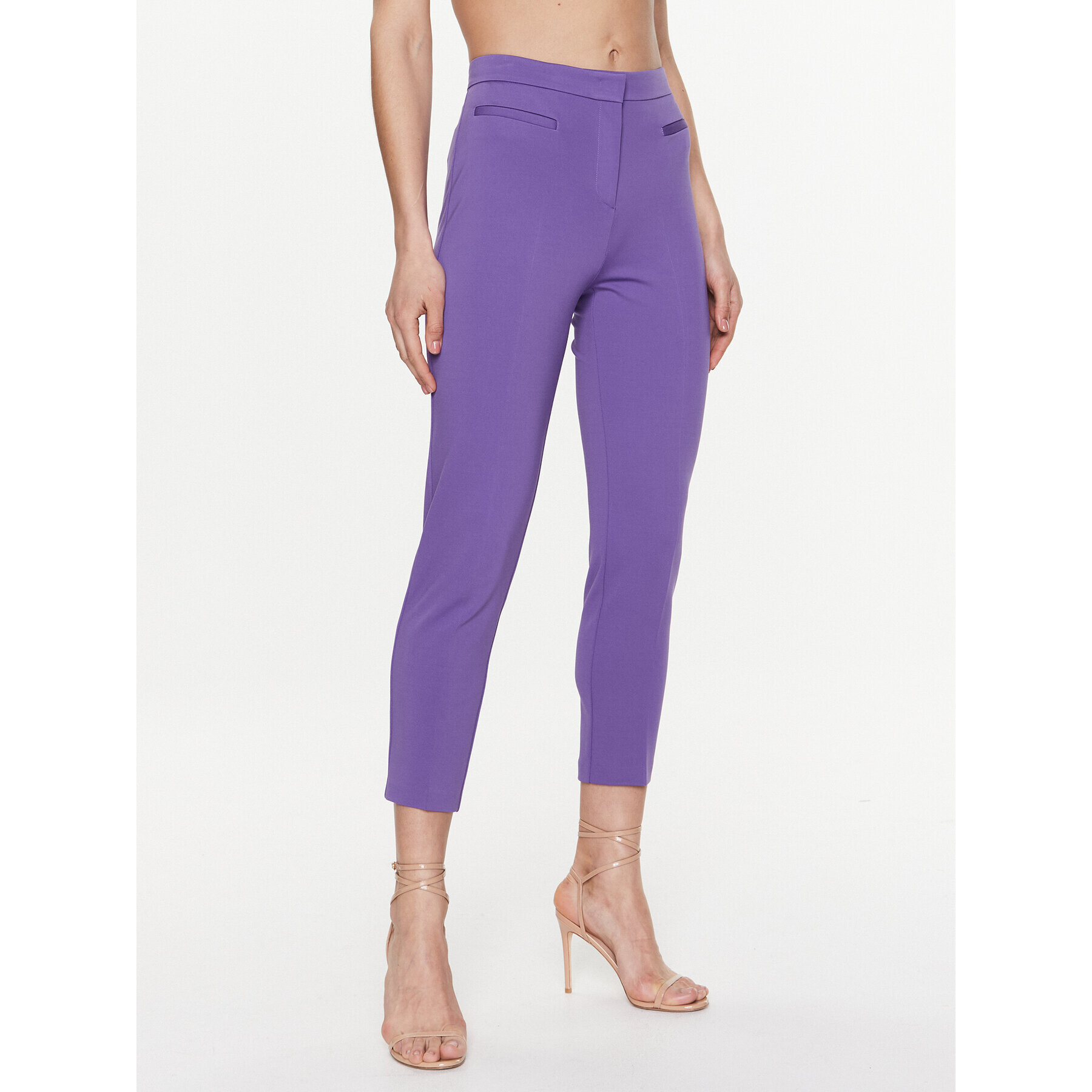 Pinko Pantaloni din material Perfetto 100152 A0HM Violet Regular Fit - Pled.ro