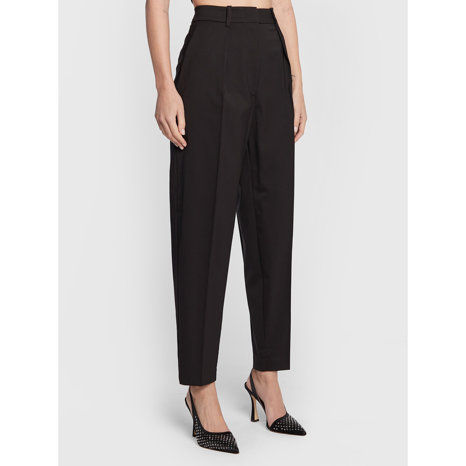 Pinko Pantaloni din material Pietra 1 1G18HP A04T Negru Regular Fit - Pled.ro