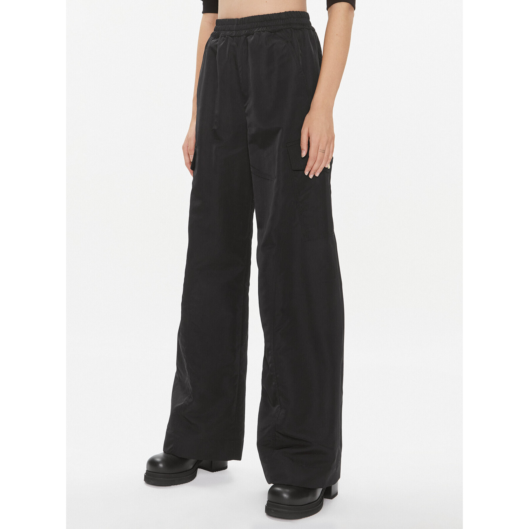 Pinko Pantaloni din material Pocoyo 102039 A0MF Negru Relaxed Fit - Pled.ro