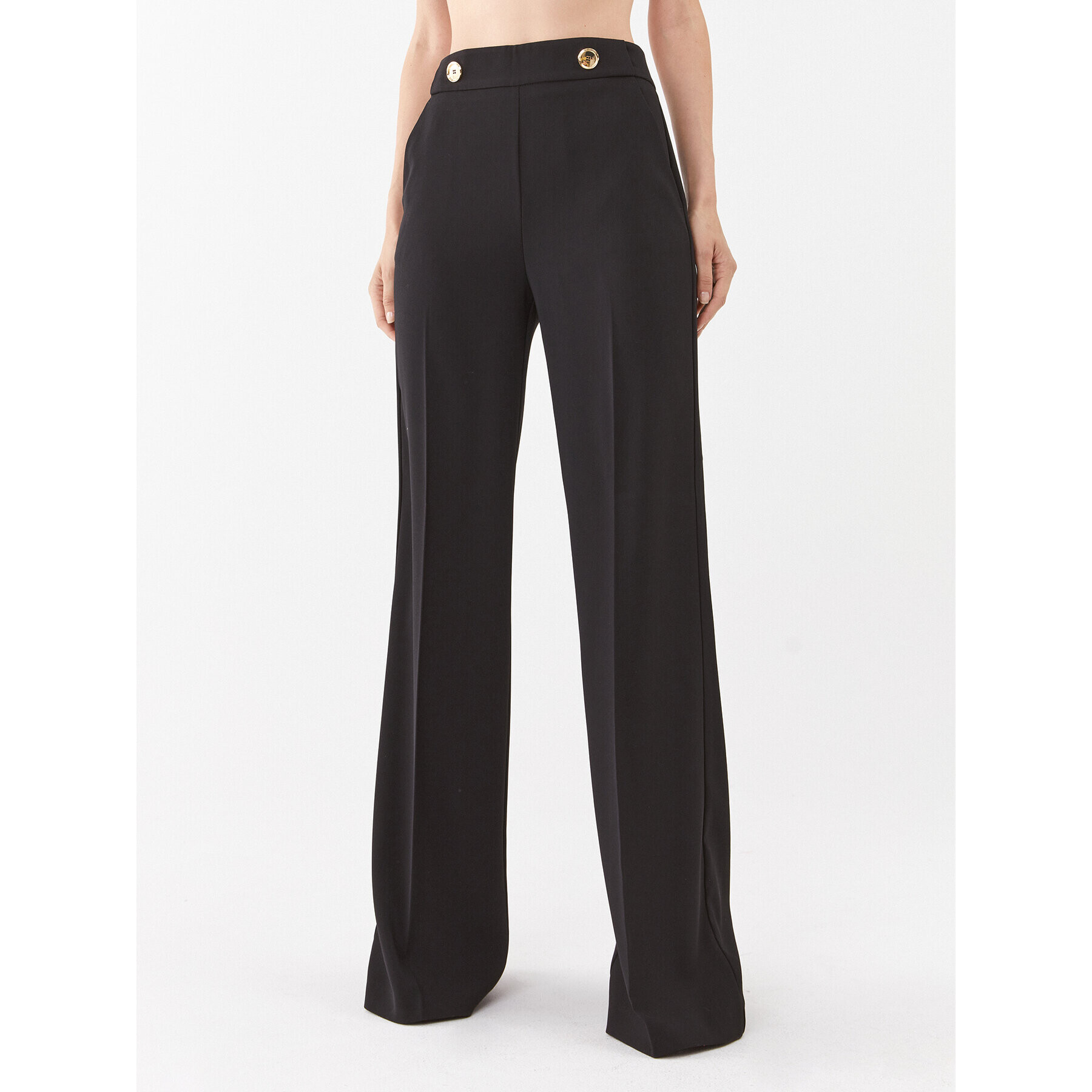 Pinko Pantaloni din material Sbozzare 100055 A14I Negru Relaxed Fit - Pled.ro