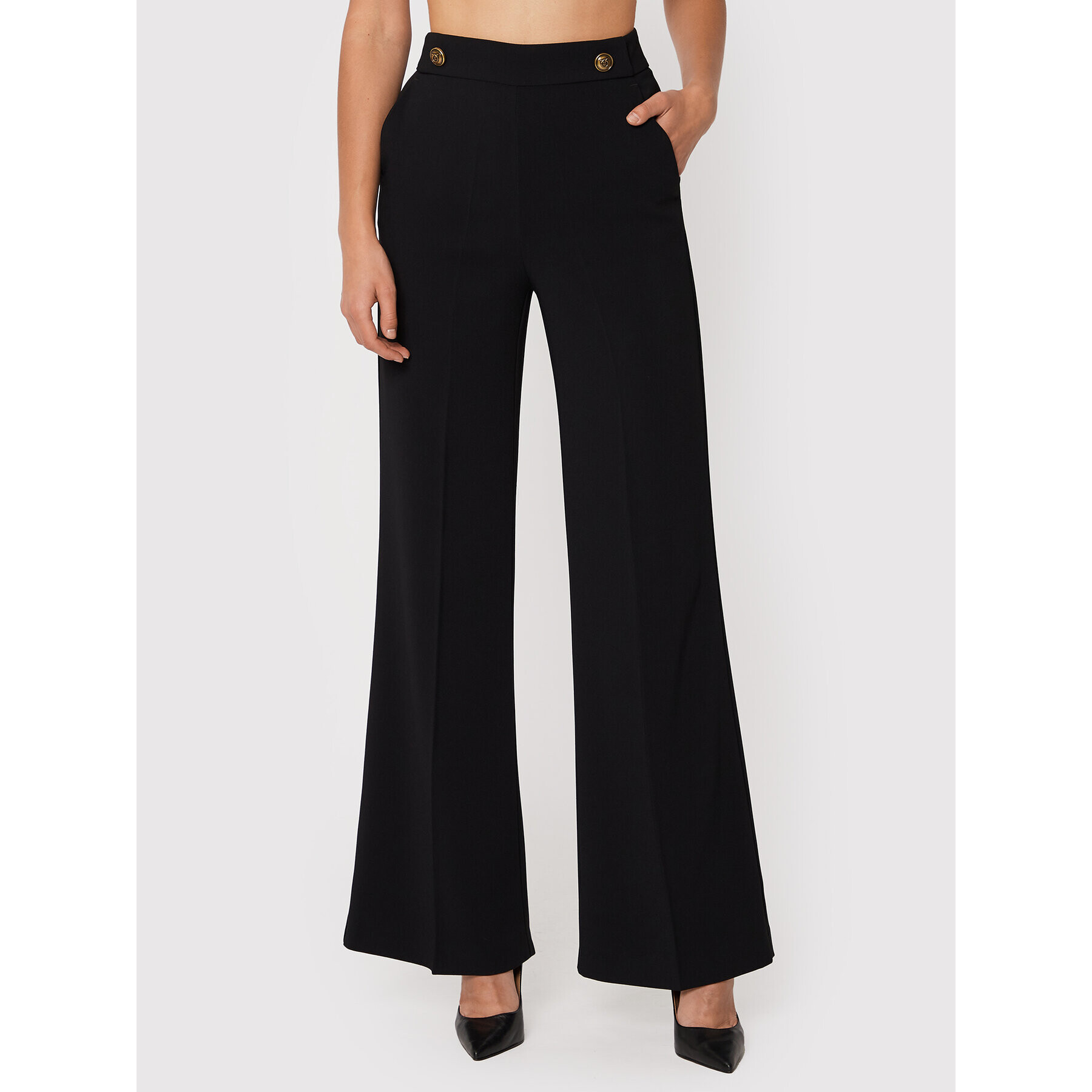 Pinko Pantaloni din material Sbozzare 1G1816 7624 Negru Regular Fit - Pled.ro