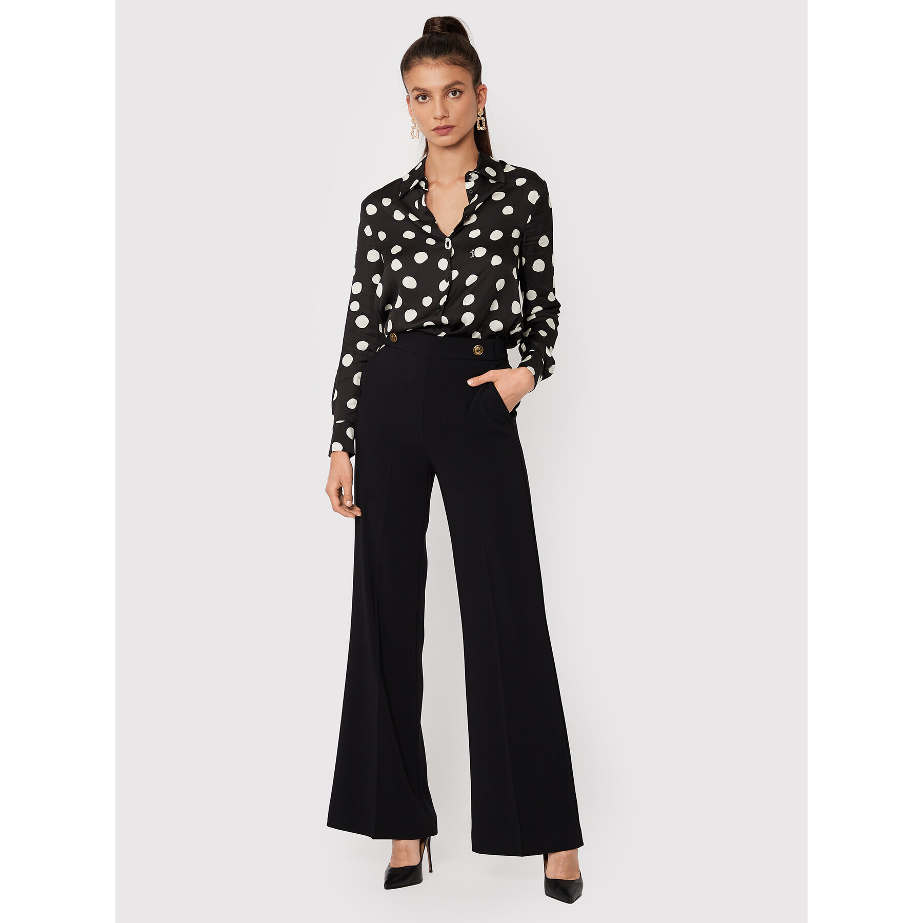 Pinko Pantaloni din material Sbozzare 1G1816 7624 Negru Regular Fit - Pled.ro