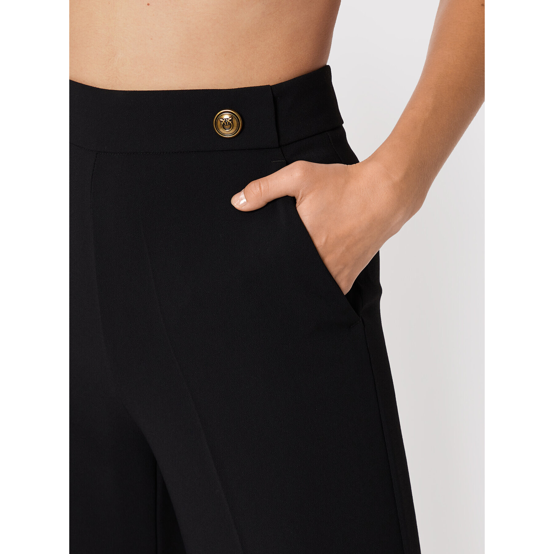 Pinko Pantaloni din material Sbozzare 1G1816 7624 Negru Regular Fit - Pled.ro