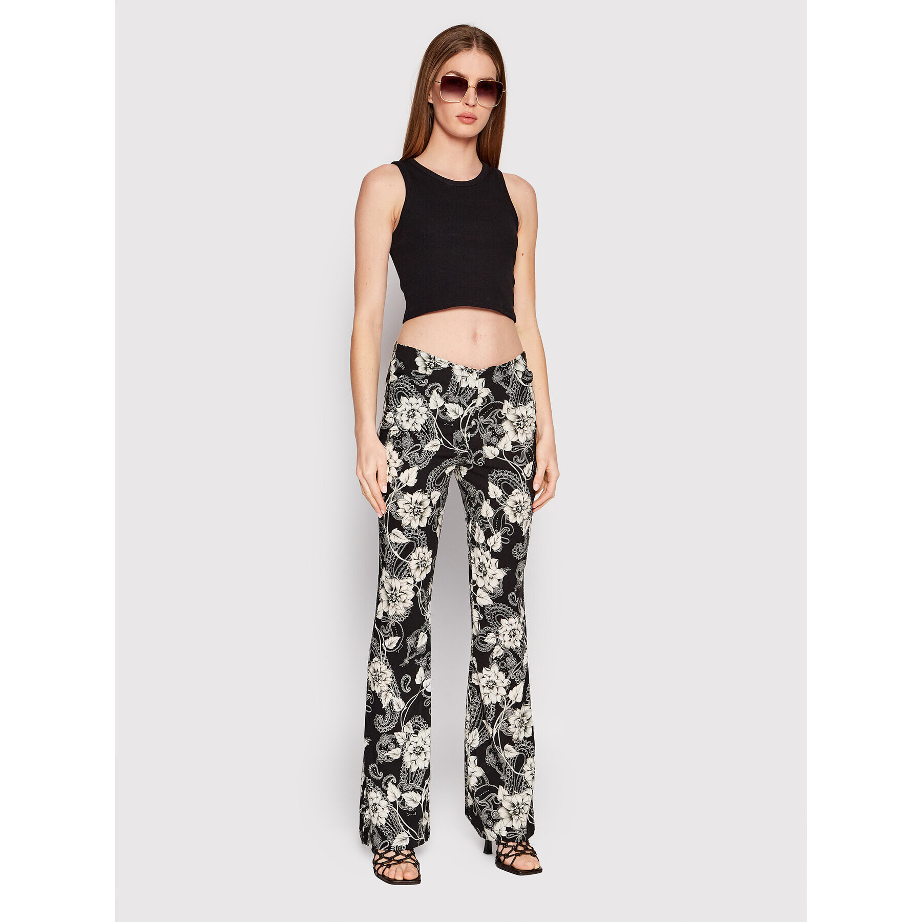 Pinko Pantaloni din material UNIQUENESS Myrthus 1Q10C1 A01F Negru Regular Fit - Pled.ro