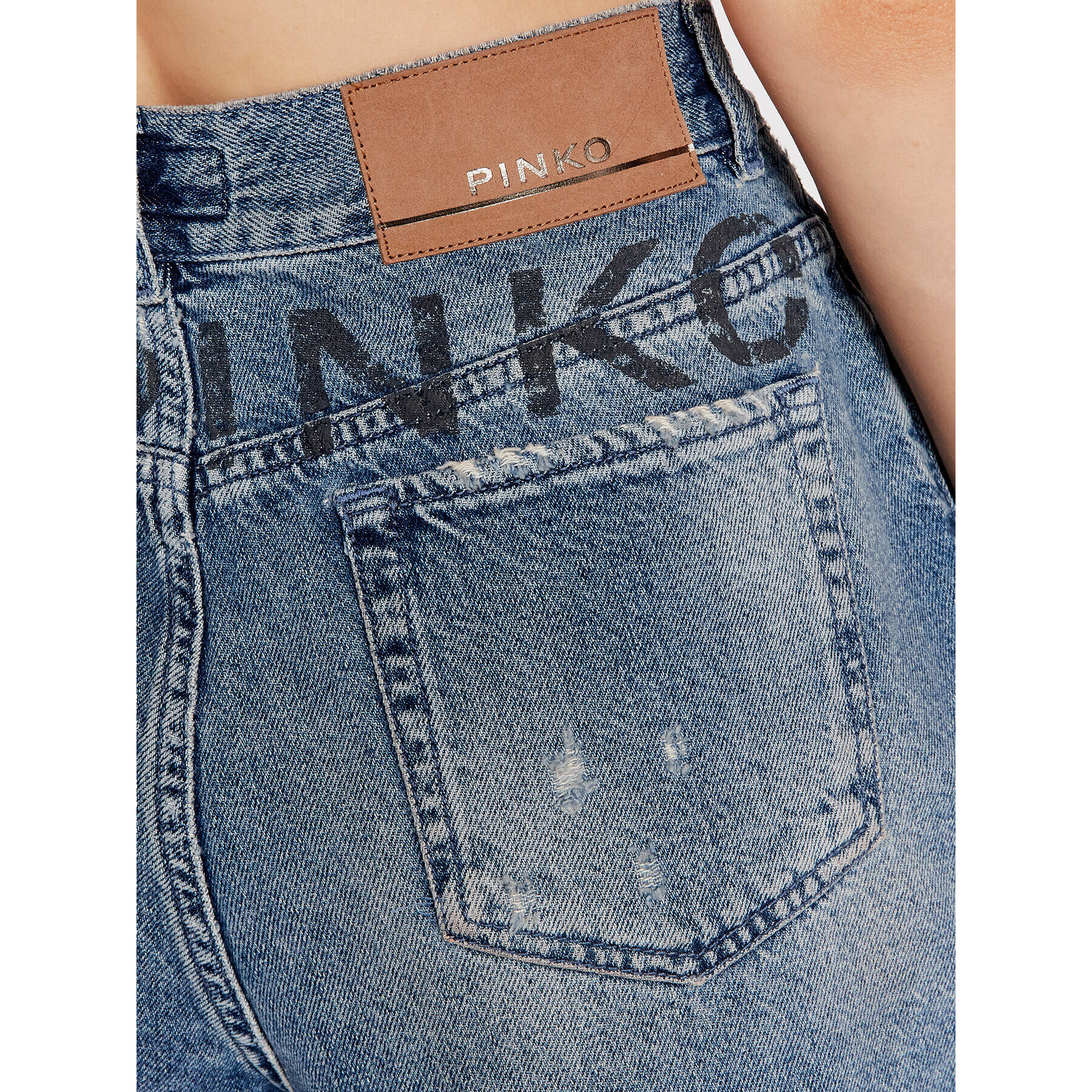 Pinko Pantaloni scurți de blugi Gina 1J10R3 Y653 Albastru Regular Fit - Pled.ro