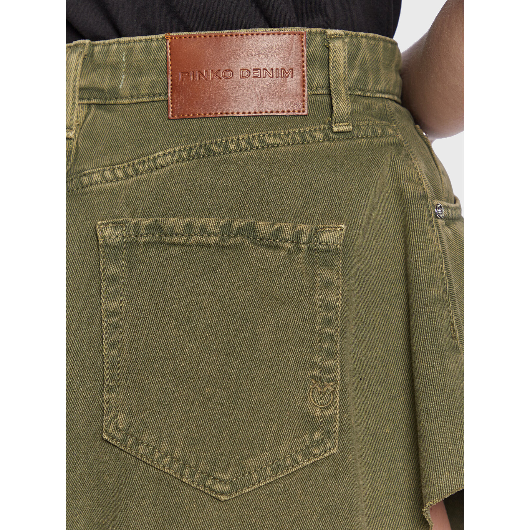 Pinko Pantaloni scurți de blugi Calma 100395 A0I2 Verde Regular Fit - Pled.ro