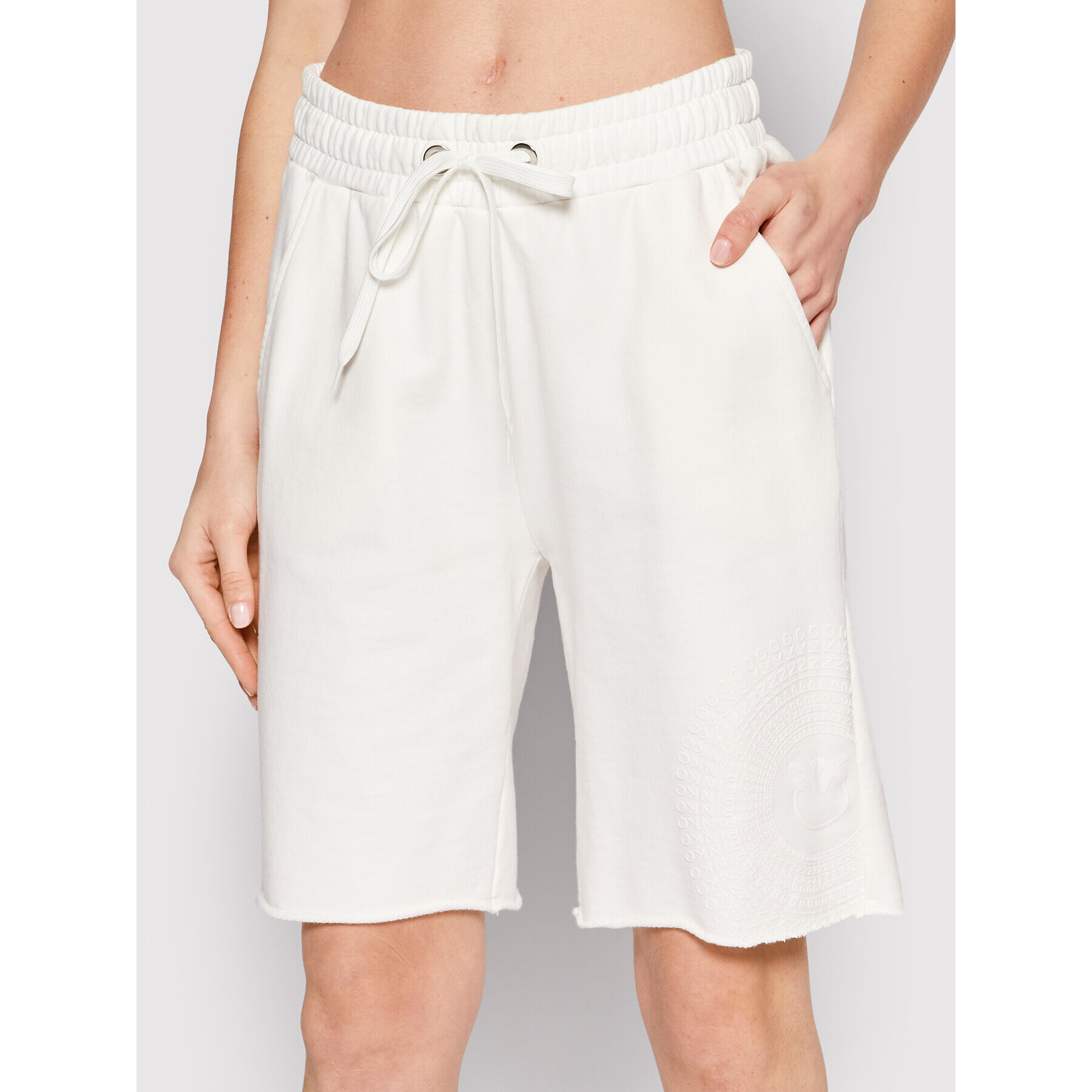 Pinko Pantaloni scurți sport Aspic 1G17BJ Y7SG Alb Relaxed Fit - Pled.ro