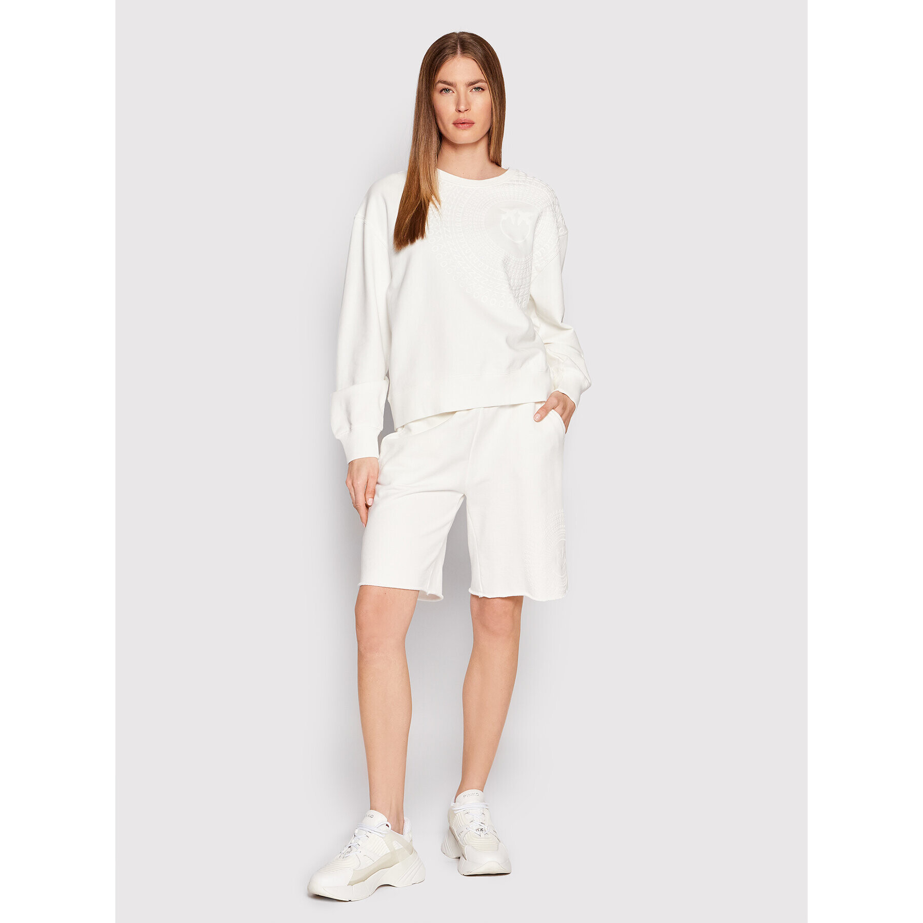 Pinko Pantaloni scurți sport Aspic 1G17BJ Y7SG Alb Relaxed Fit - Pled.ro