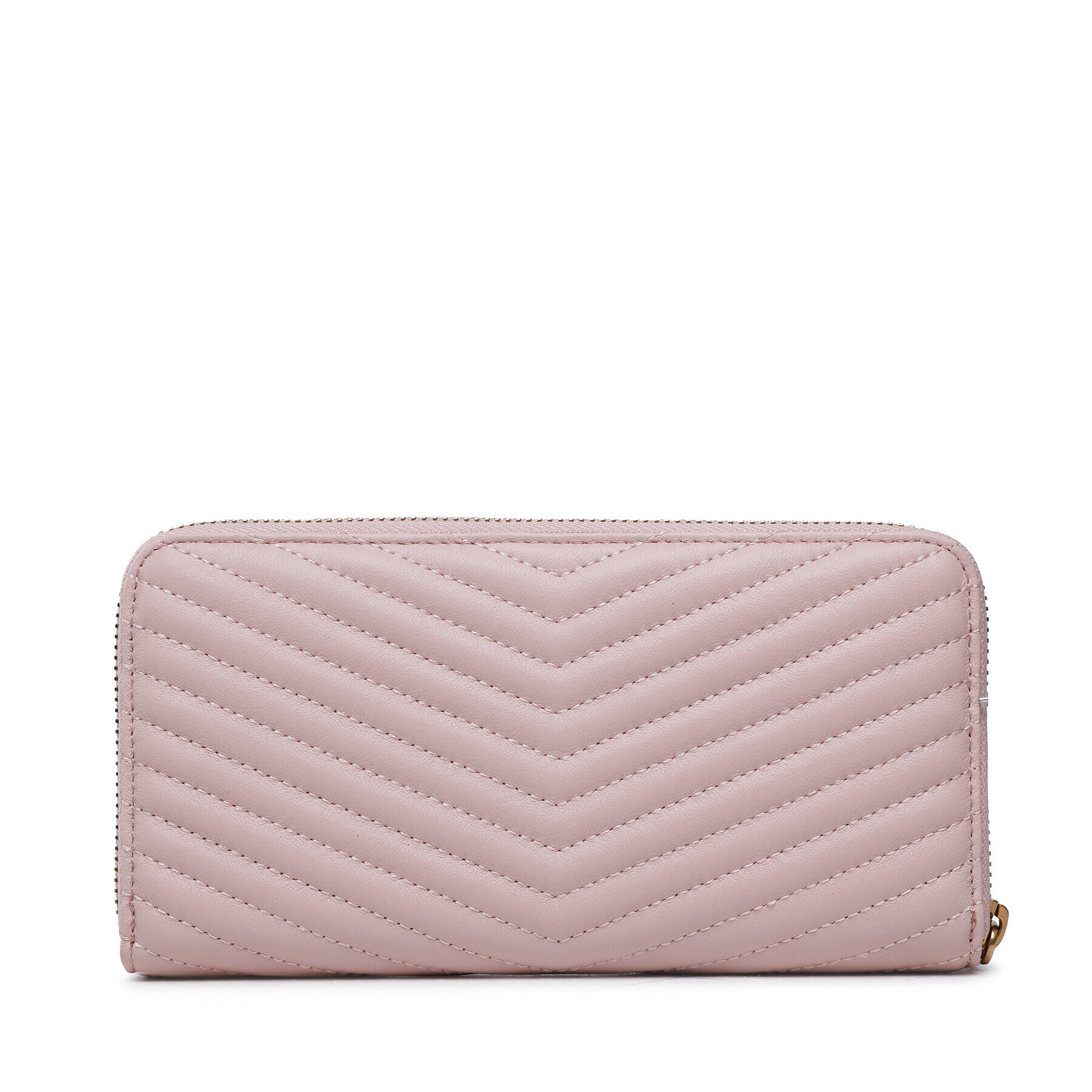 Pinko Portofel Mare de Damă Ryder Zip Around Sheep Nappa Chevron 100250 A0GK Roz - Pled.ro