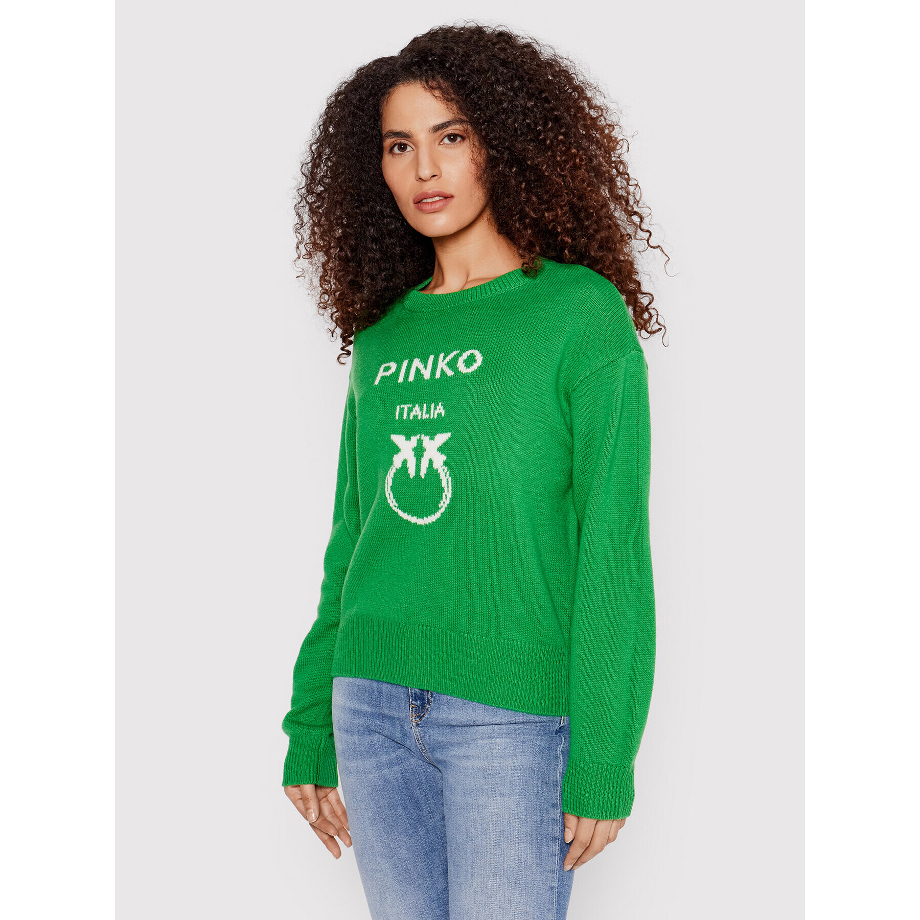 Pinko Pulover Burgos 1G174V Y7Z4 Verde Regular Fit - Pled.ro