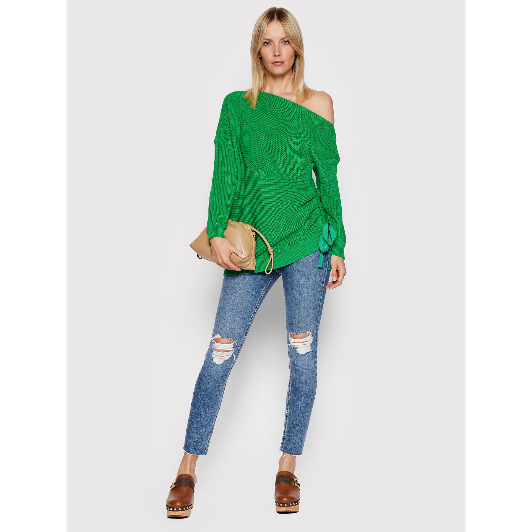 Pinko Pulover Cadiz 1G16YG Y7ZM Verde Relaxed Fit - Pled.ro