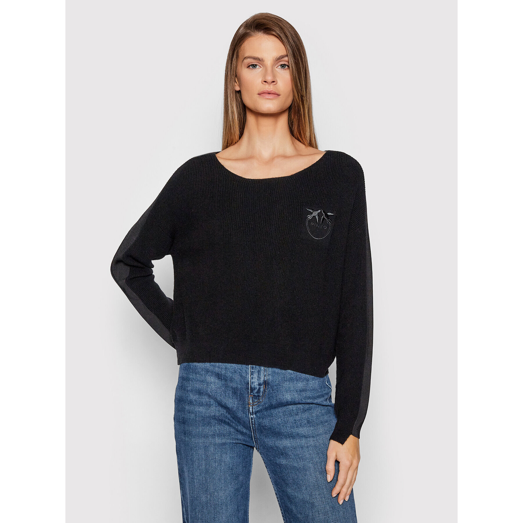 Pinko Pulover Costa 1G16BK Y79Q Negru Relaxed Fit - Pled.ro