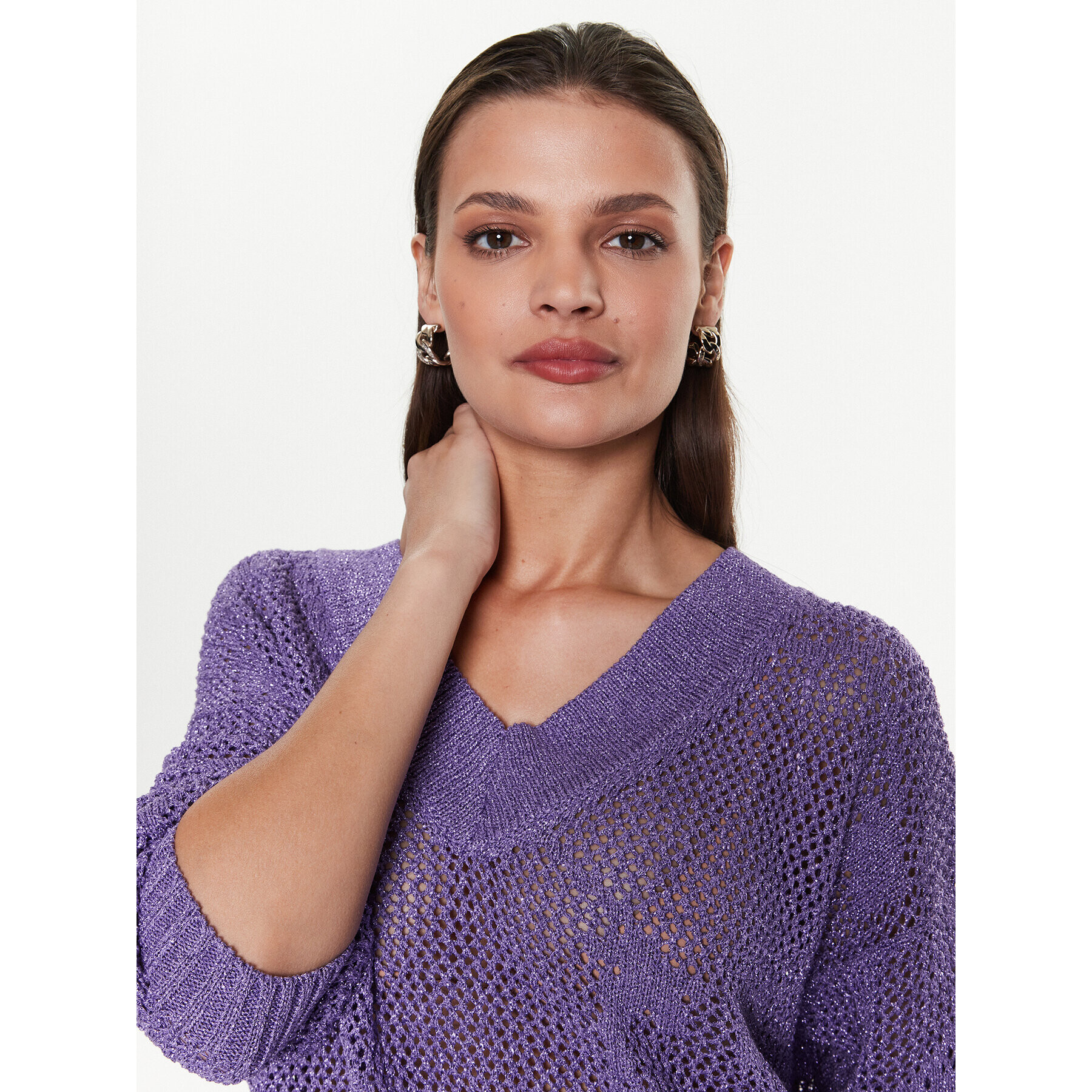 Pinko Pulover Marisol 100302 A0K2 Violet Regular Fit - Pled.ro