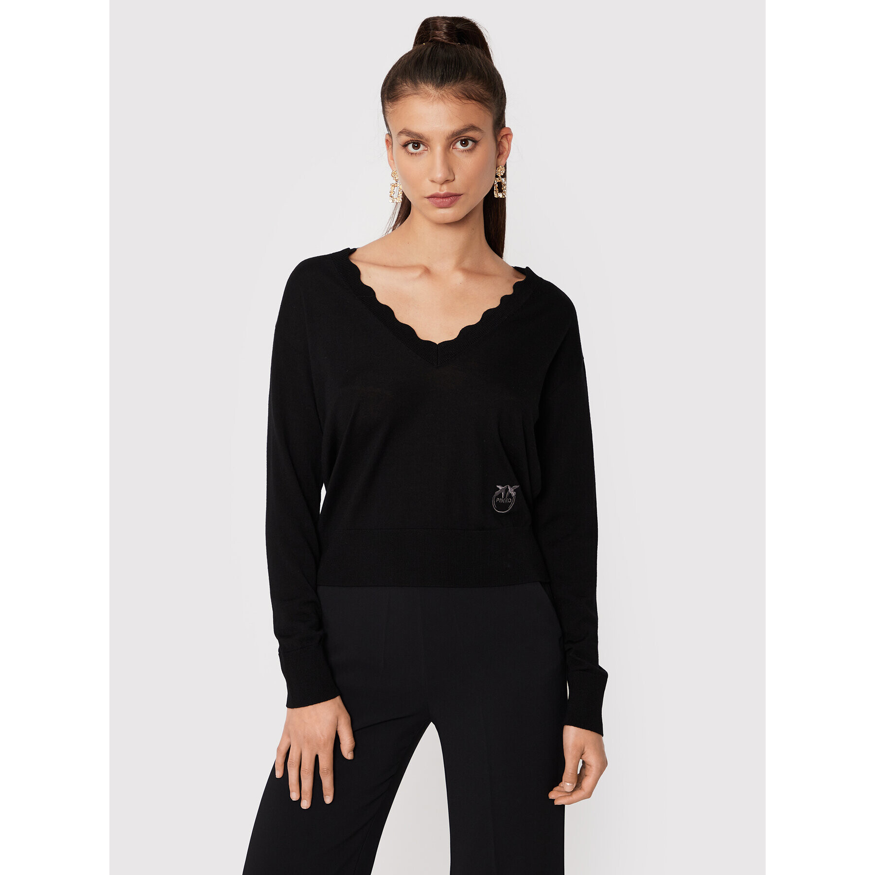 Pinko Pulover Nosiola 1G17UB Y77 Negru Regular Fit - Pled.ro