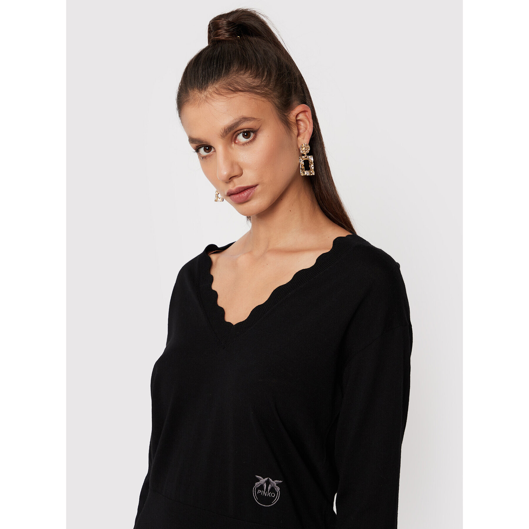 Pinko Pulover Nosiola 1G17UB Y77 Negru Regular Fit - Pled.ro