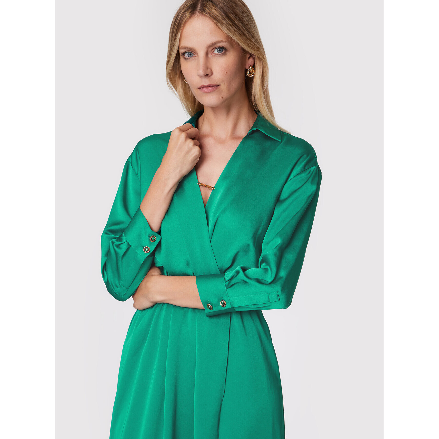 Pinko Rochie cocktail Amanda 1G1801 Y7T4 Verde Regular Fit - Pled.ro