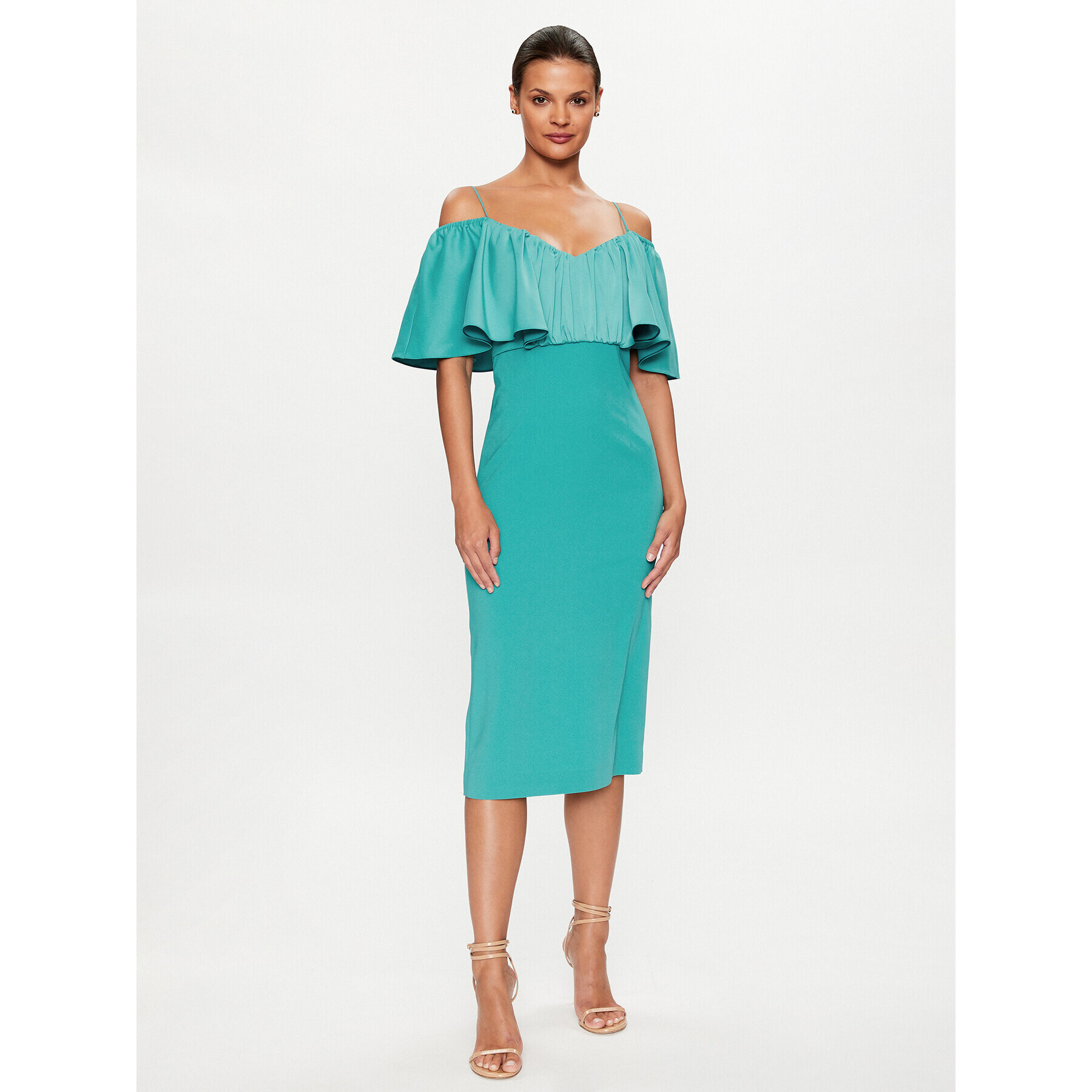 Pinko Rochie cocktail La Carlota 100034 A0GI Verde Regular Fit - Pled.ro