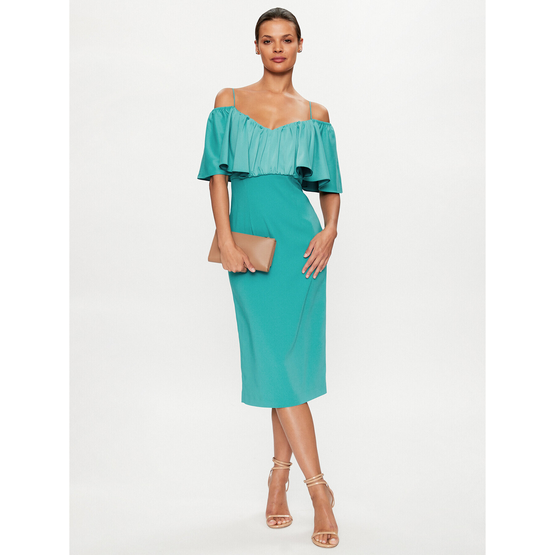 Pinko Rochie cocktail La Carlota 100034 A0GI Verde Regular Fit - Pled.ro