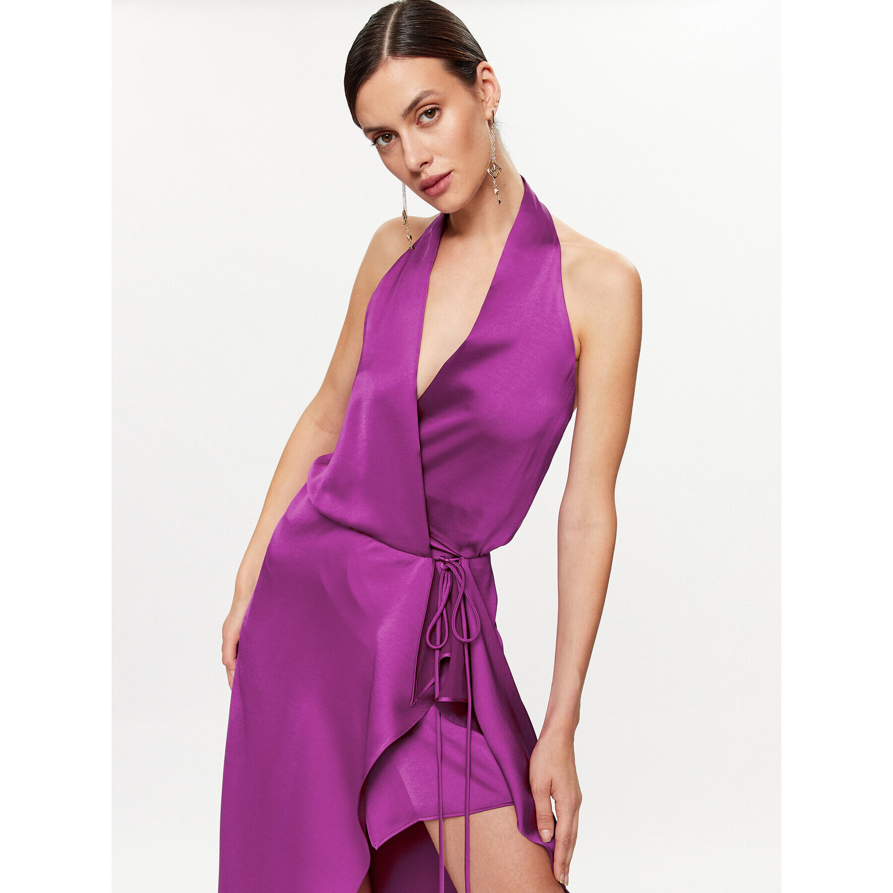 Pinko Rochie cocktail Protone Abito AI 23-24 PDTI 101613 Z345 Violet Regular Fit - Pled.ro