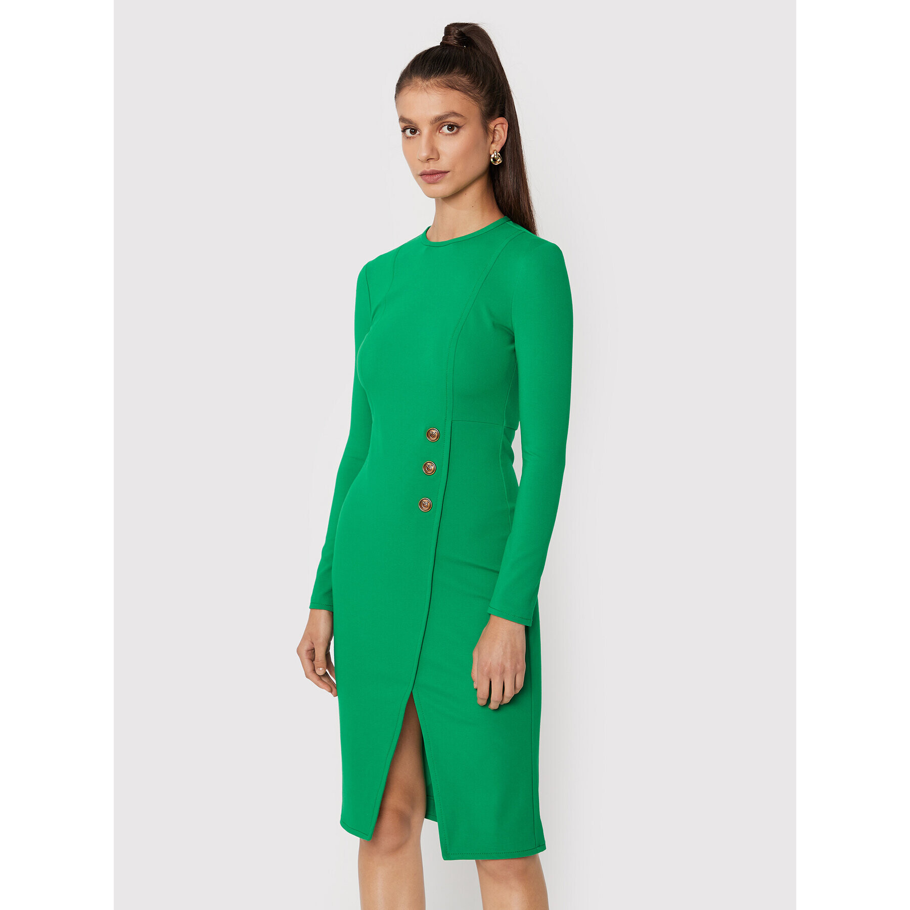 Pinko Rochie de zi Altea 1G1892 1739 Verde Regular Fit - Pled.ro