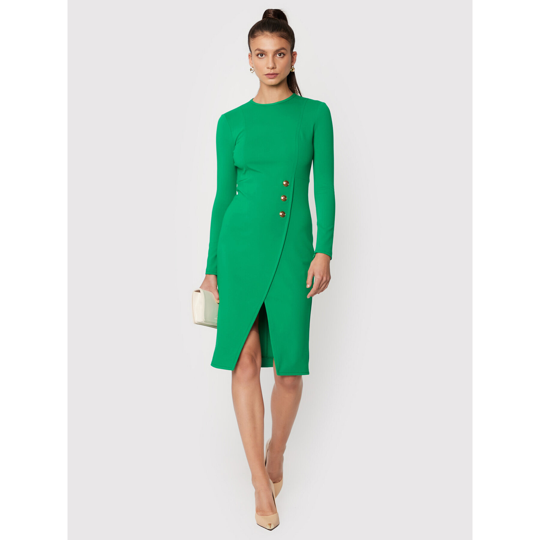 Pinko Rochie de zi Altea 1G1892 1739 Verde Regular Fit - Pled.ro