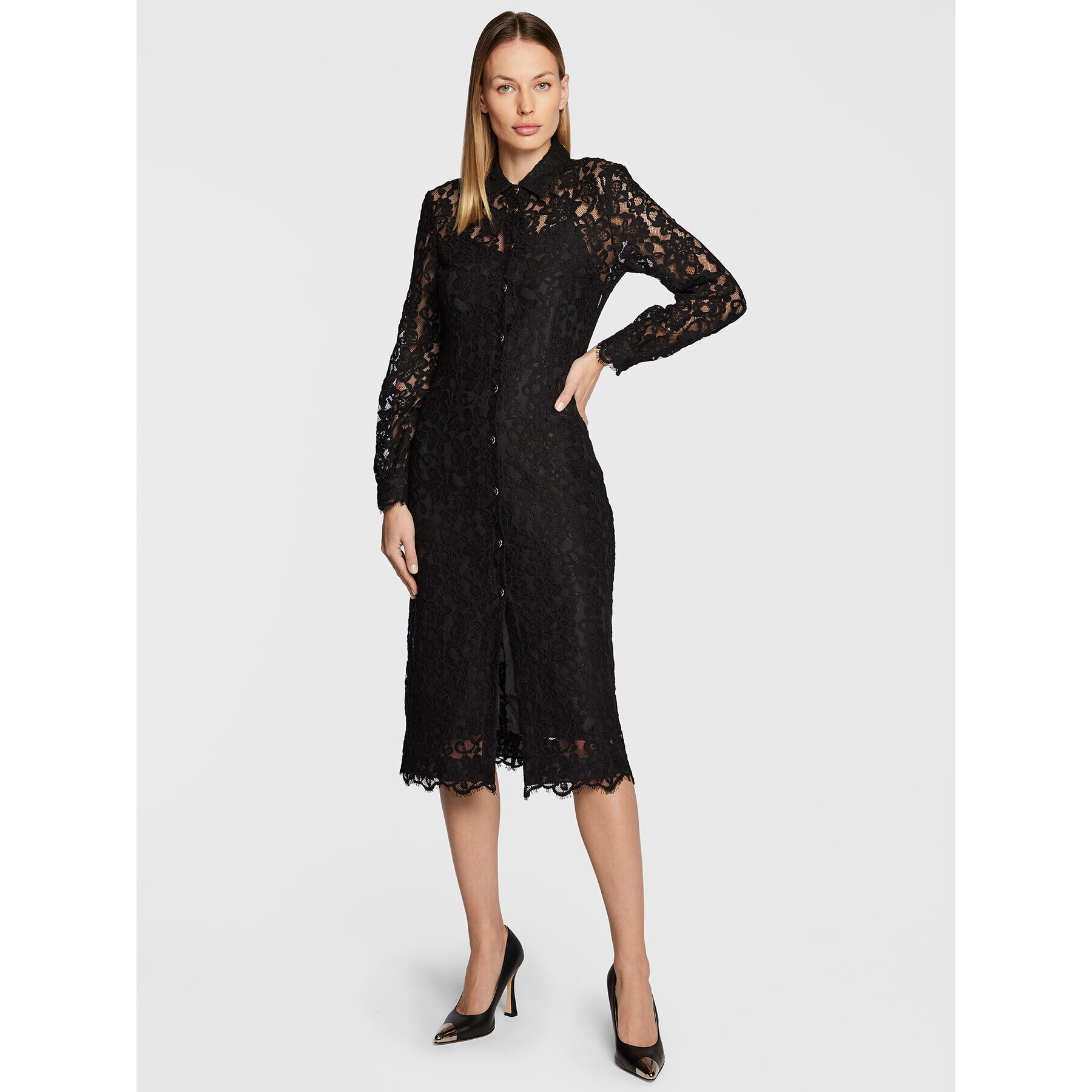 Pinko Rochie tip cămașă Adelita 1G18GA 4853 Negru Regular Fit - Pled.ro