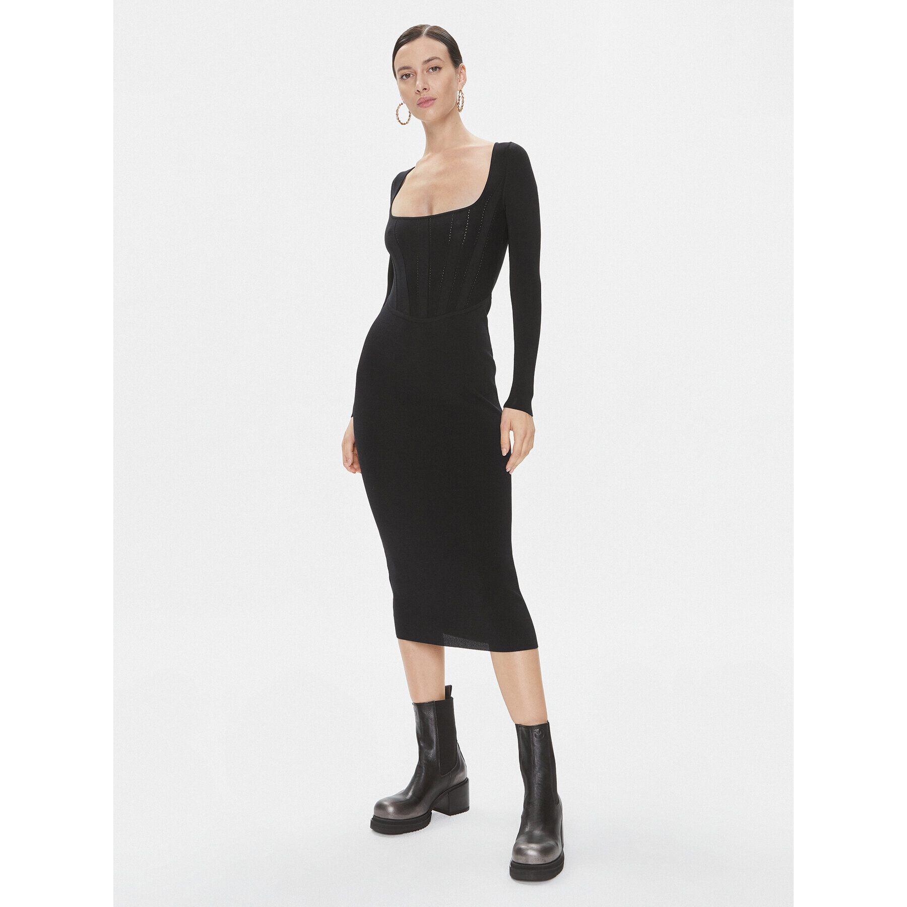 Pinko Rochie tricotată Cavallo 101856 A16N Negru Slim Fit - Pled.ro