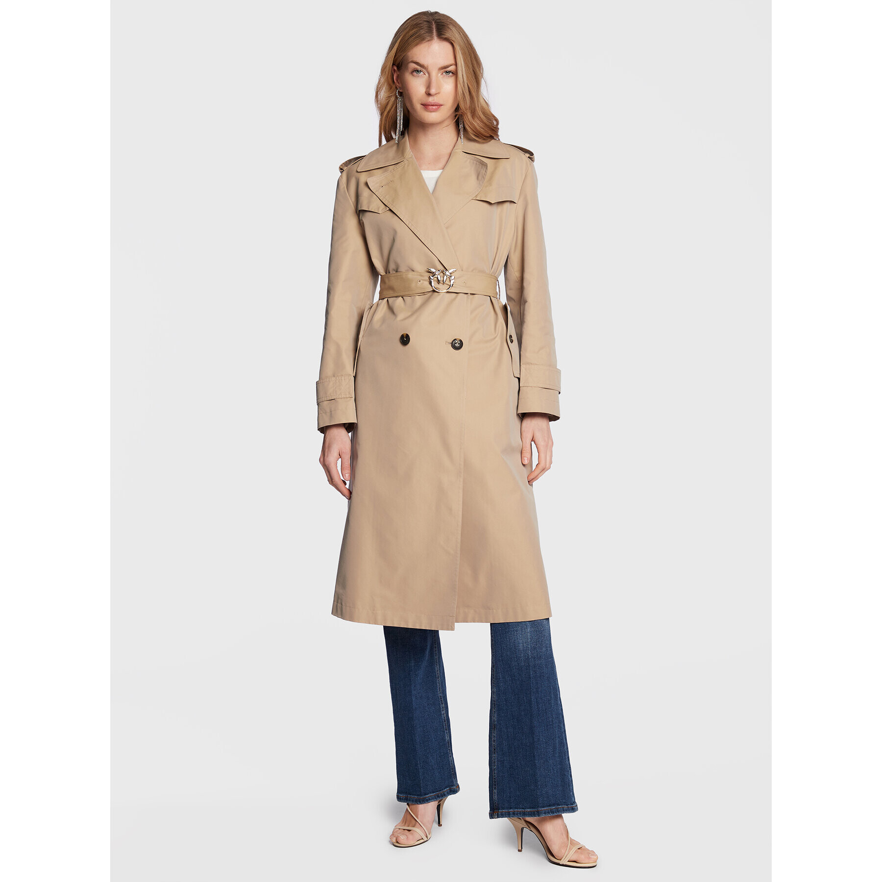 Pinko Trench 100234 A0IQ Bej Regular Fit - Pled.ro