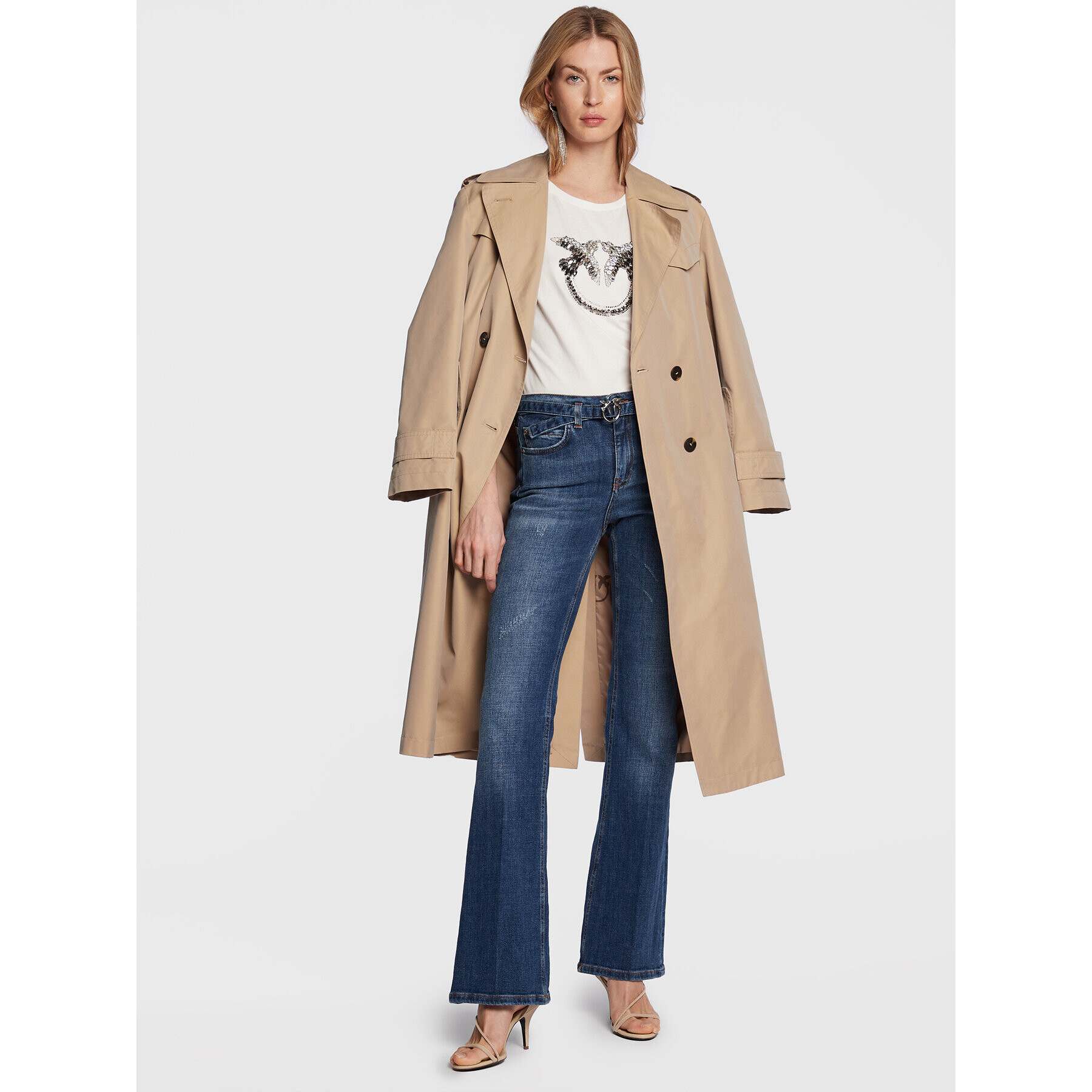 Pinko Trench 100234 A0IQ Bej Regular Fit - Pled.ro