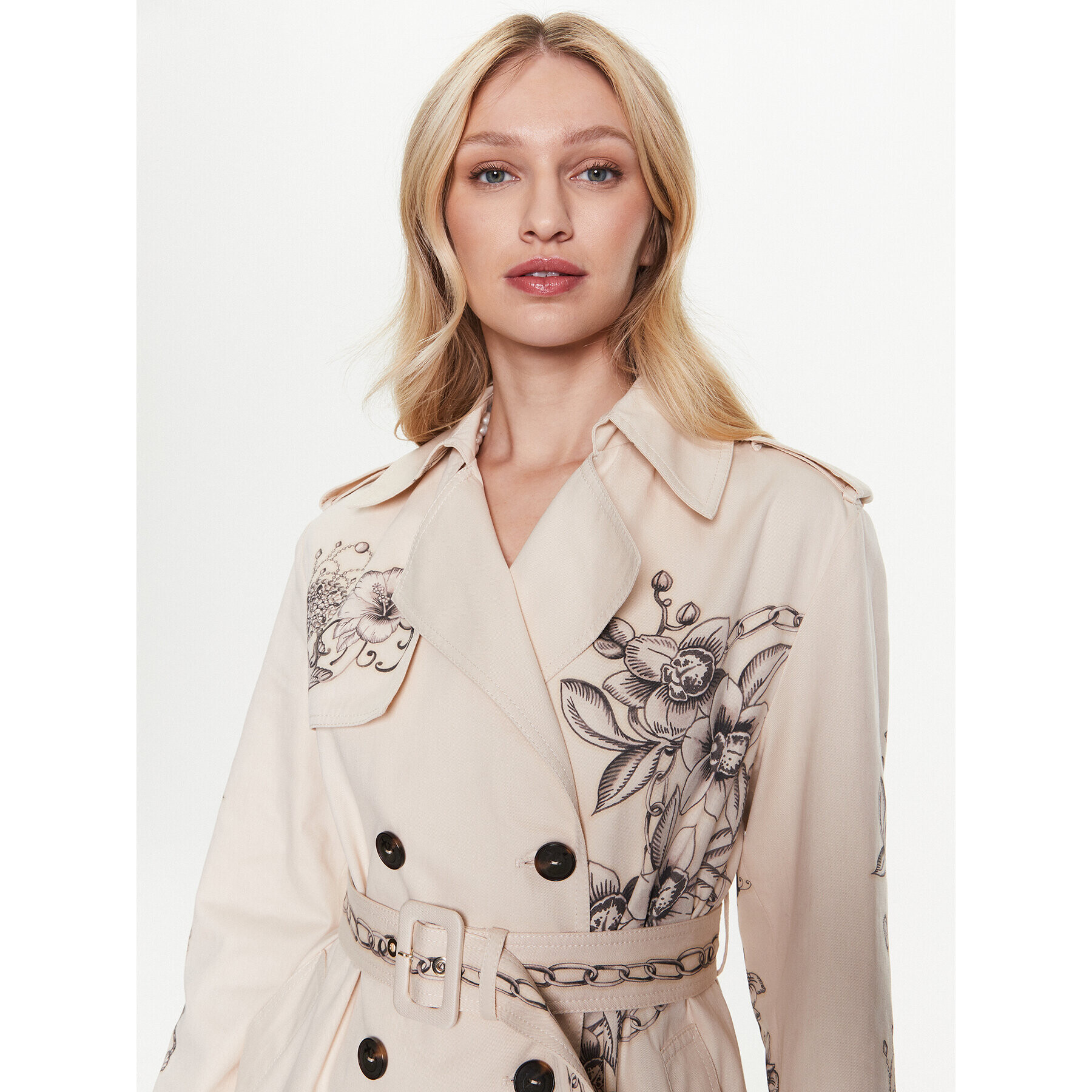 Pinko Trench 100990 A0TL Bej Regular Fit - Pled.ro