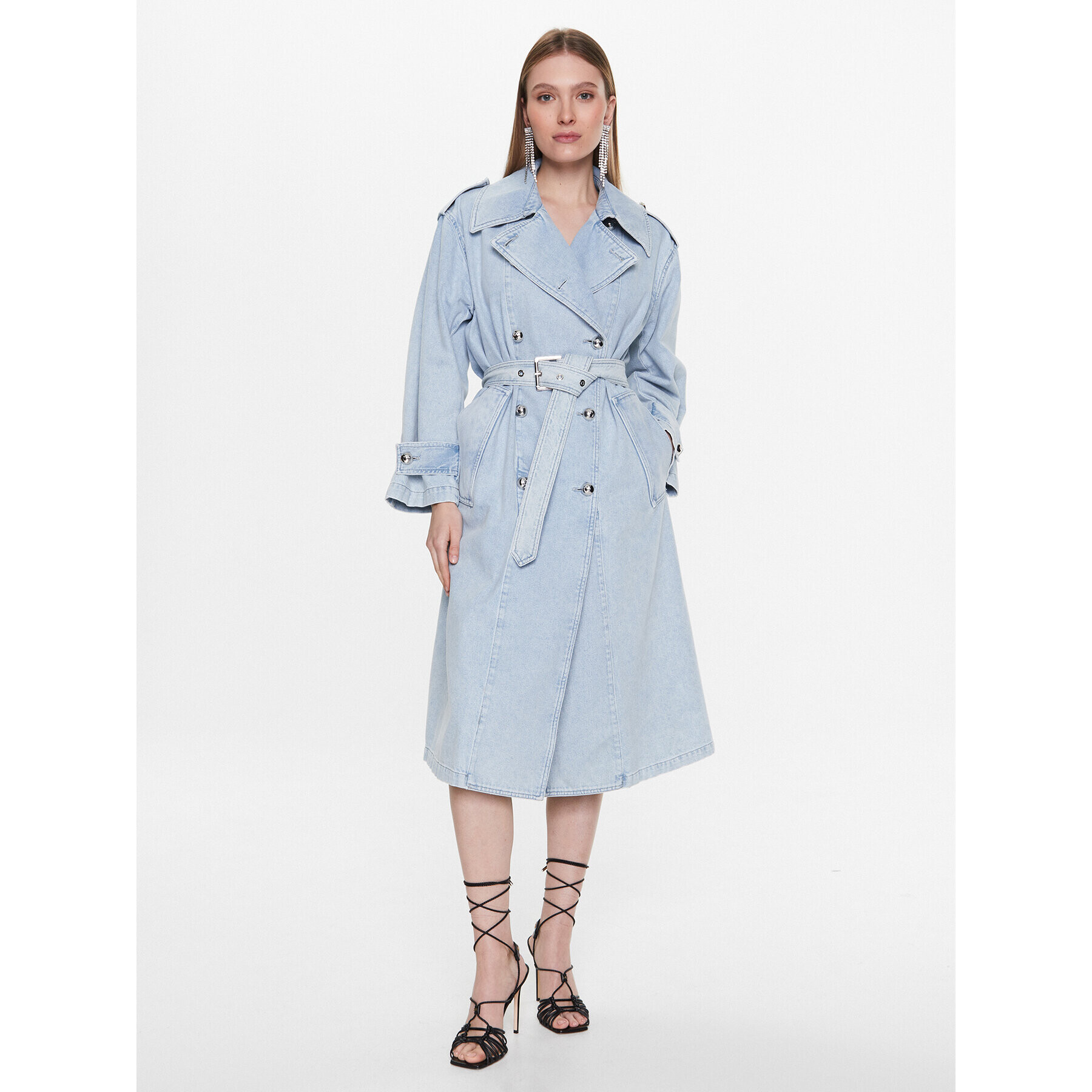 Pinko Trench Partita 100586 A0MX Albastru Regular Fit - Pled.ro