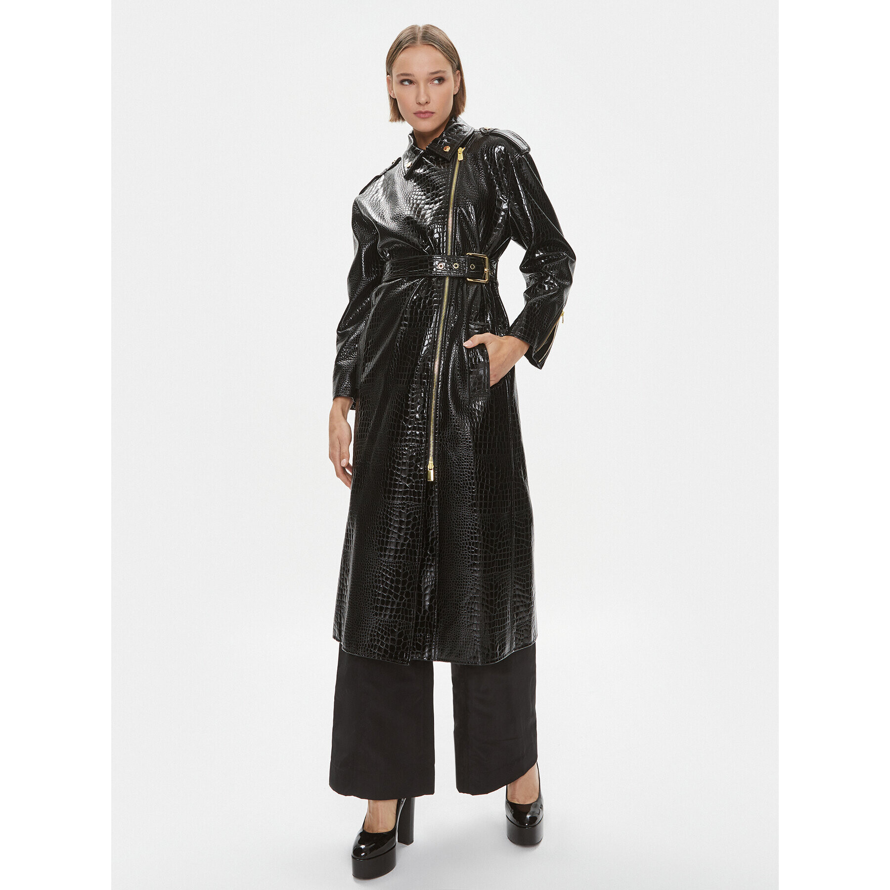 Pinko Trench Trigun 102163 A1AT Negru Regular Fit - Pled.ro