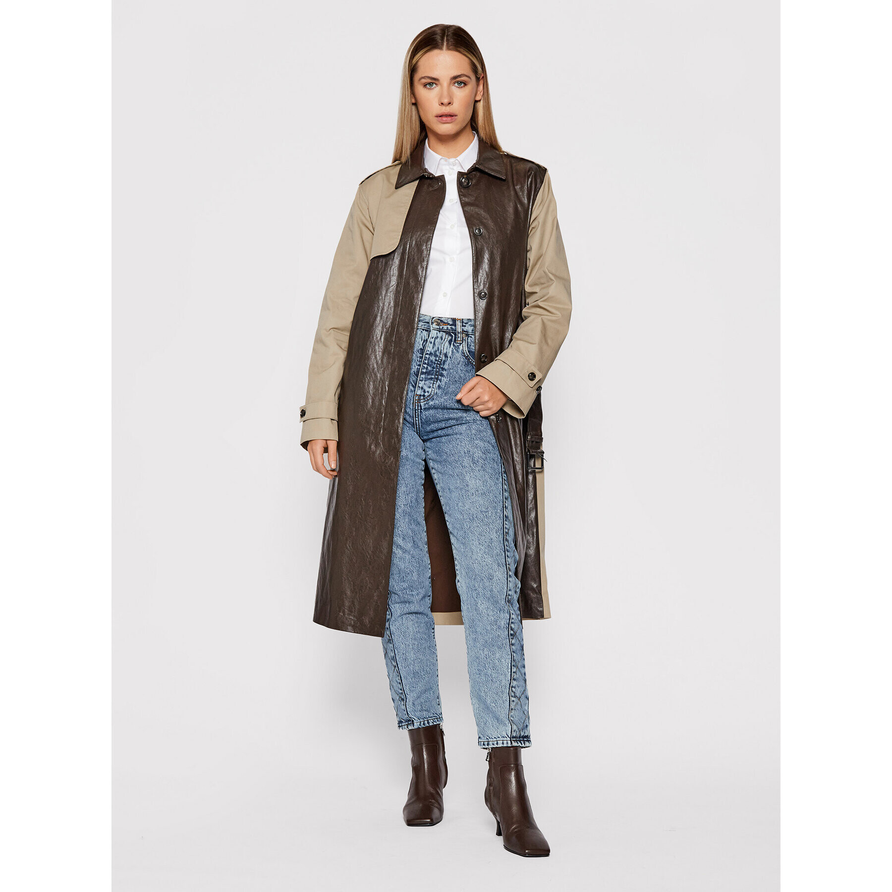 Pinko Trench Versailles 1G16KX Y6W7 Maro Regular Fit - Pled.ro