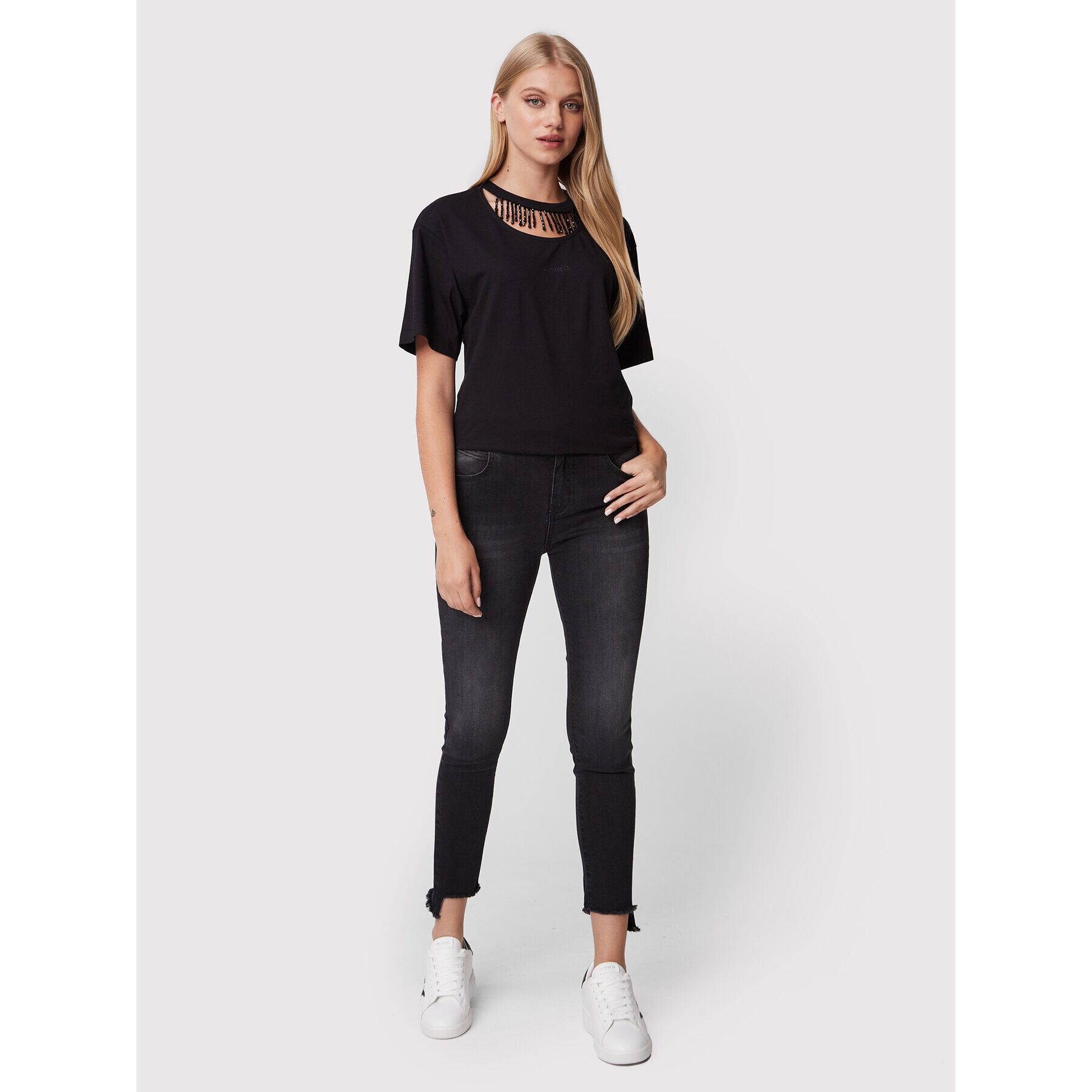 Pinko Tricou Tiphanie 1G18AS A06Y Negru Regular Fit - Pled.ro