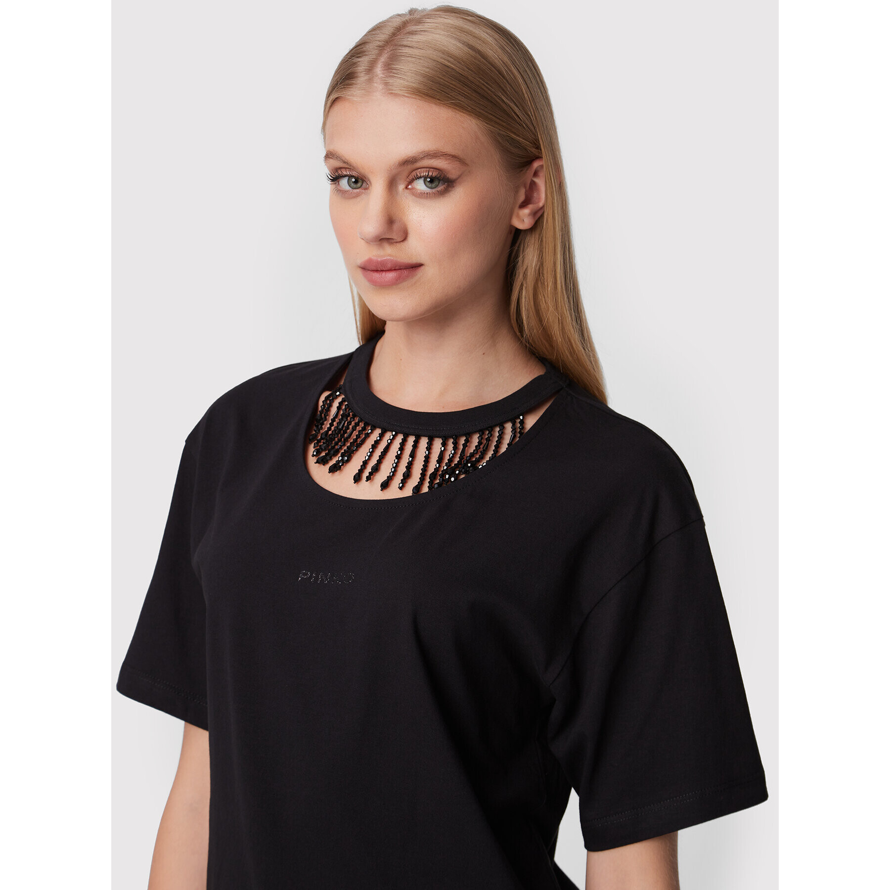 Pinko Tricou Tiphanie 1G18AS A06Y Negru Regular Fit - Pled.ro