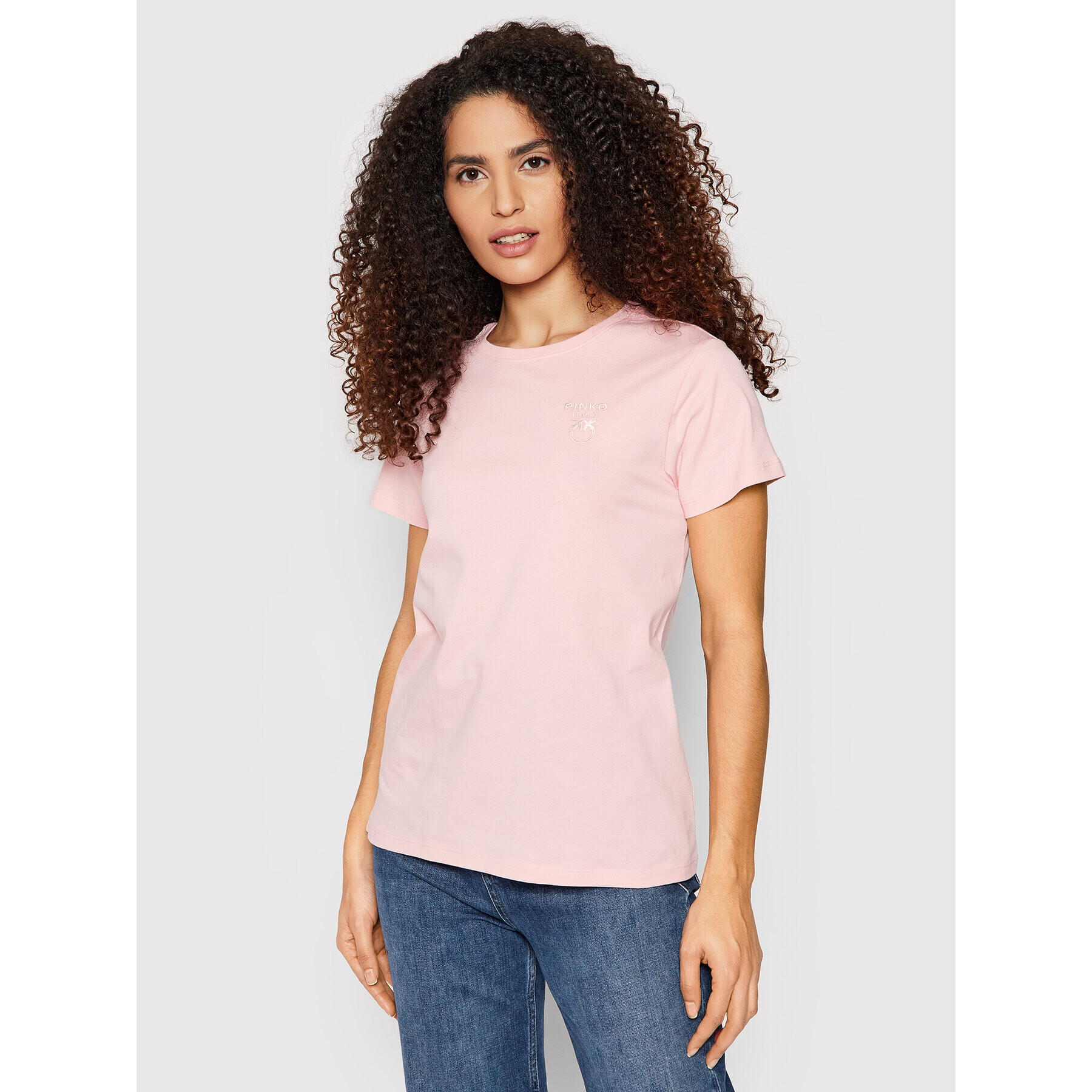 Pinko Tricou Treviglio 1G173F Y7XK Roz Regular Fit - Pled.ro